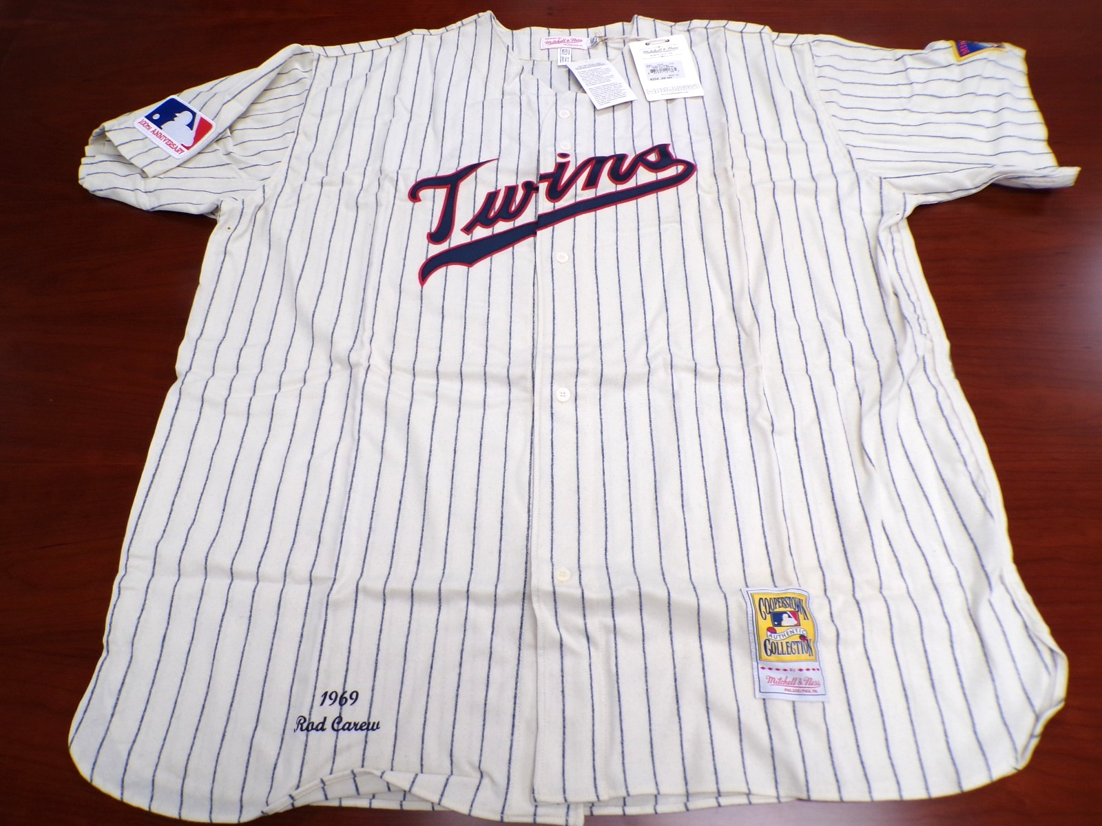 MITCHELL & NESS MLB MINNESOTA TWINS ROD CAREW WOOL AUTHENTIC JERSEY 5XL 64