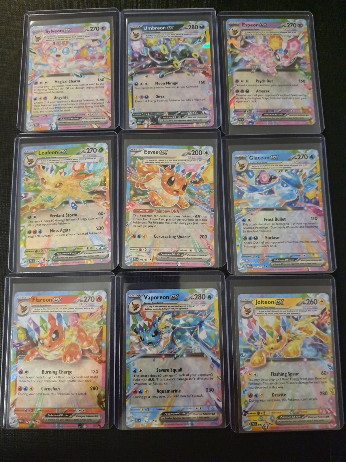 9 Card Eeveelution EX Complete Set NM Prismatic Evolutions Umbreon Eevee English 9 Card Eeveelution EX Complete Set NM Prismatic Evolutions Umbreon Eevee English