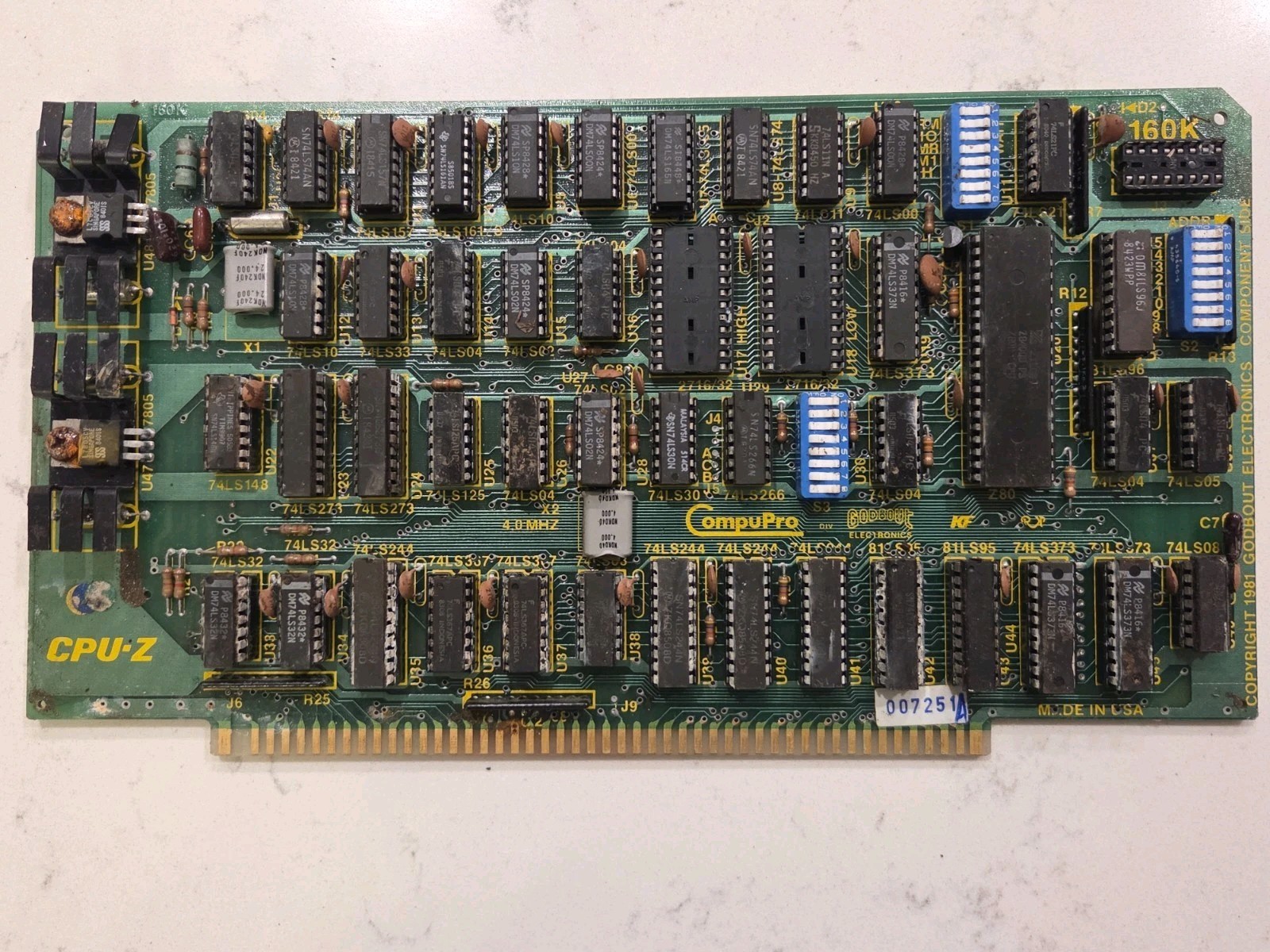 Vintage 1981 CompuPro Godbout CPU-Z Z80 S-100 Bus Processor Board