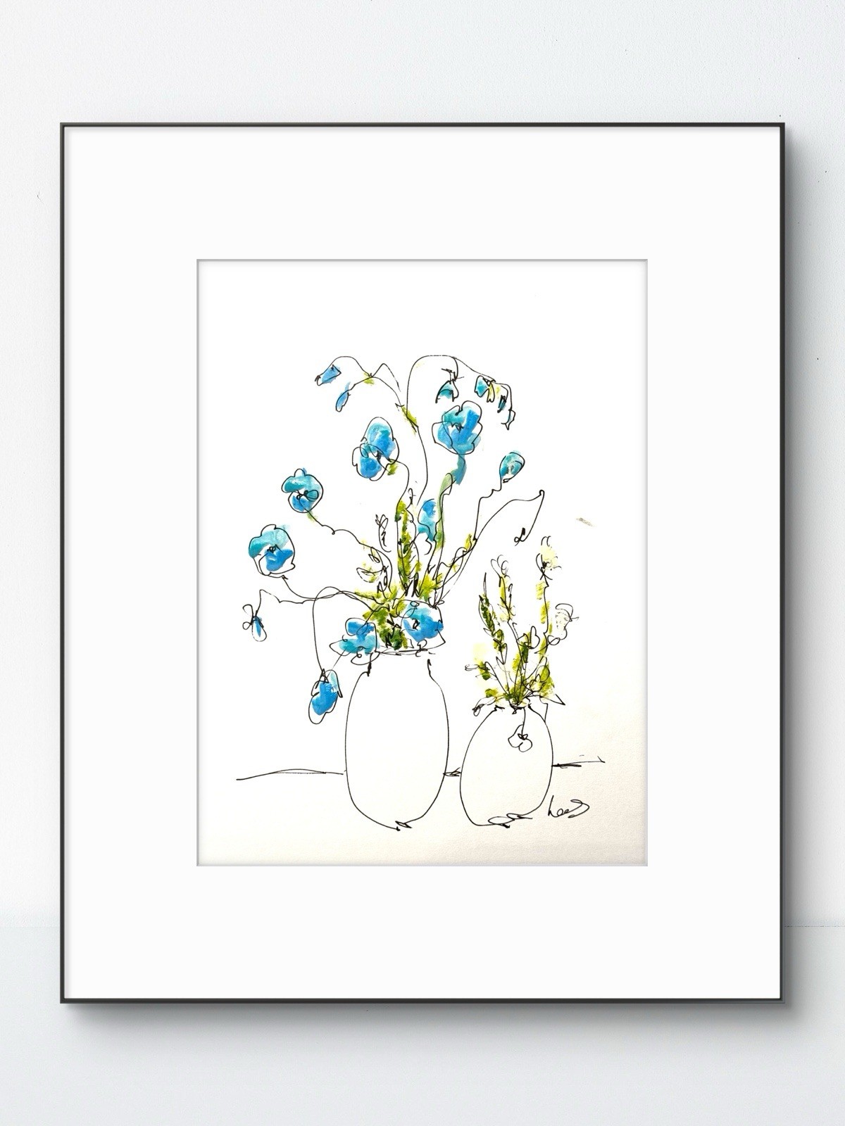 SAMATOWIC Original Abstract Gestural Flowers 9x12 Handmade Signed Fine Art 28