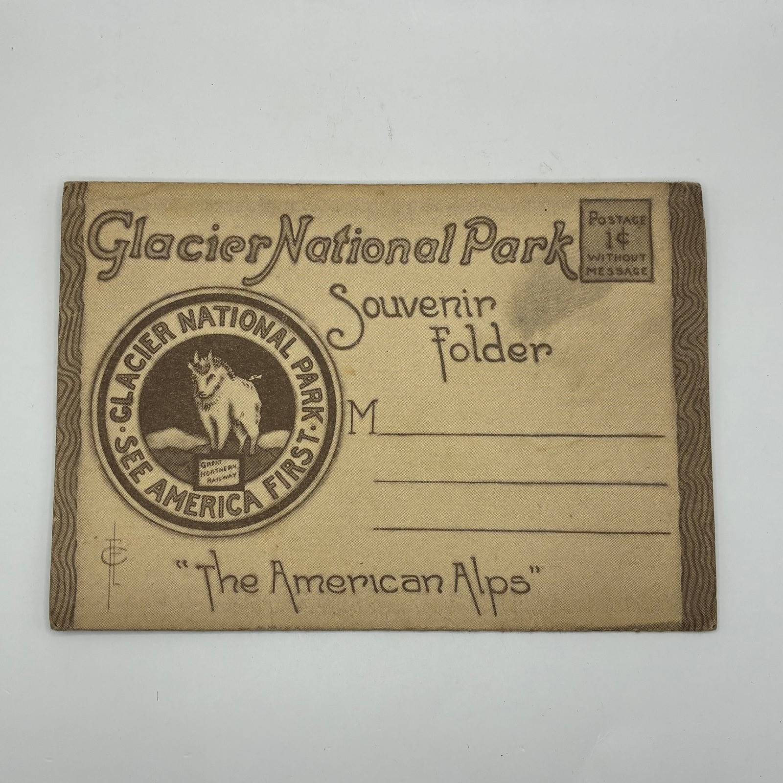Vintage Glacier National Park Souvenir Postcard Folder Great Northern Railway MT