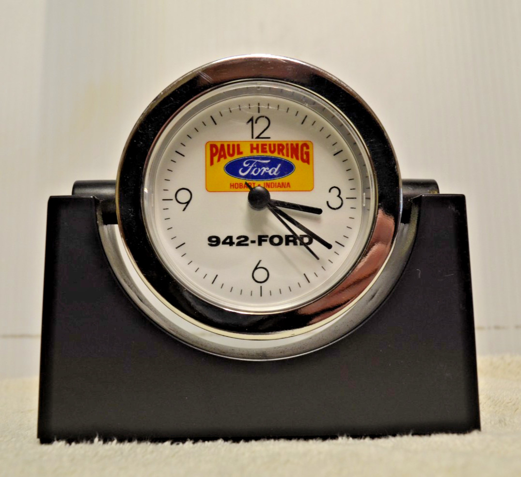 Vintage FORD  DEALER DESK CLOCK Indiana