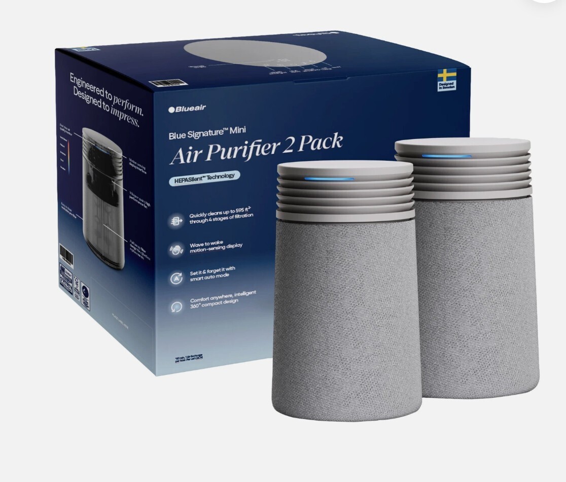 Blueair Blue Signature Mini Air Purifier HEPASilent Technology 2 Pack Blueair Blue Signature Mini Air Purifier HEPASilent Technology 2 Pack