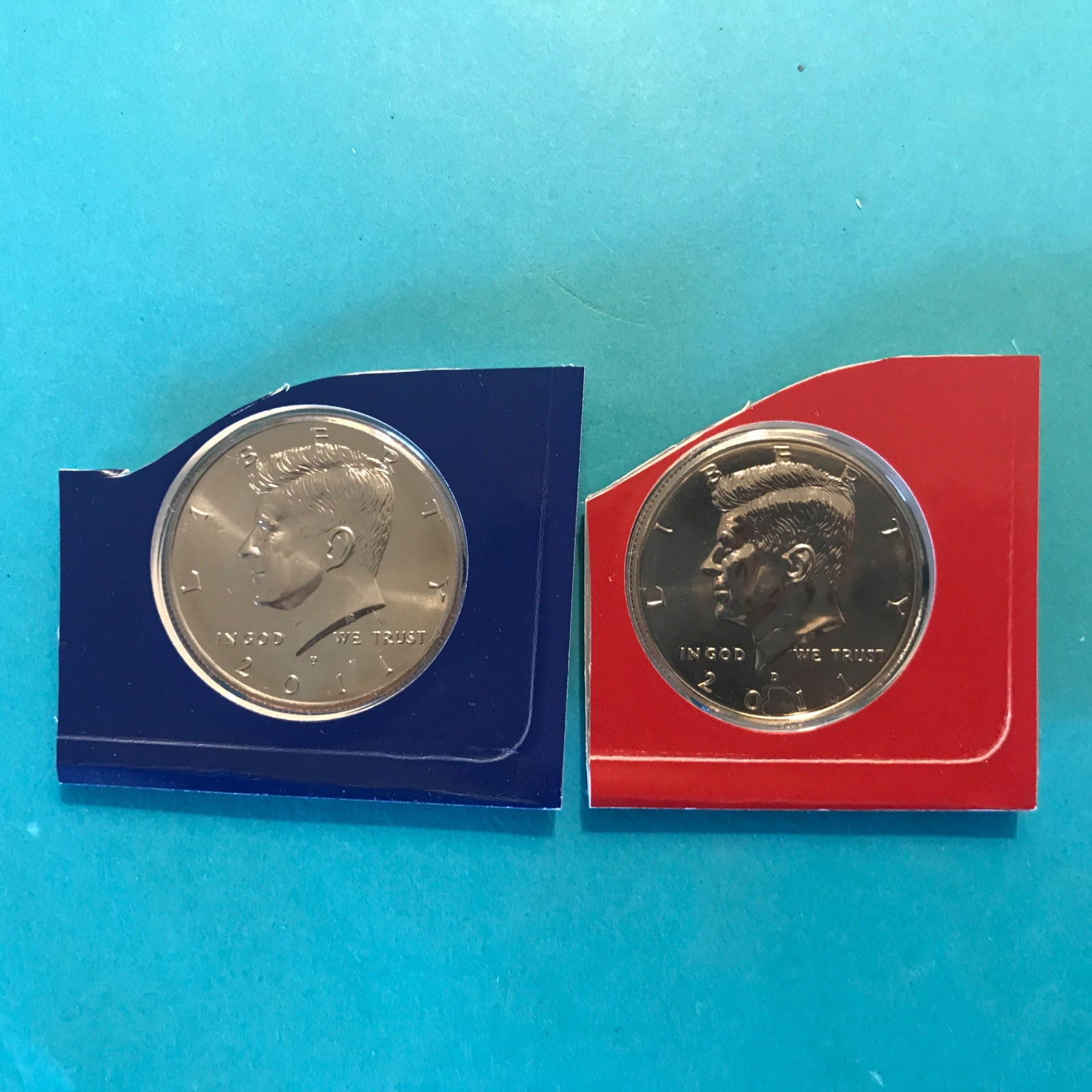 2011 P&D Kennedy Half Dollars Unc in Mint Cello 2011 P&D Kennedy Half Dollars Unc in Mint Cello