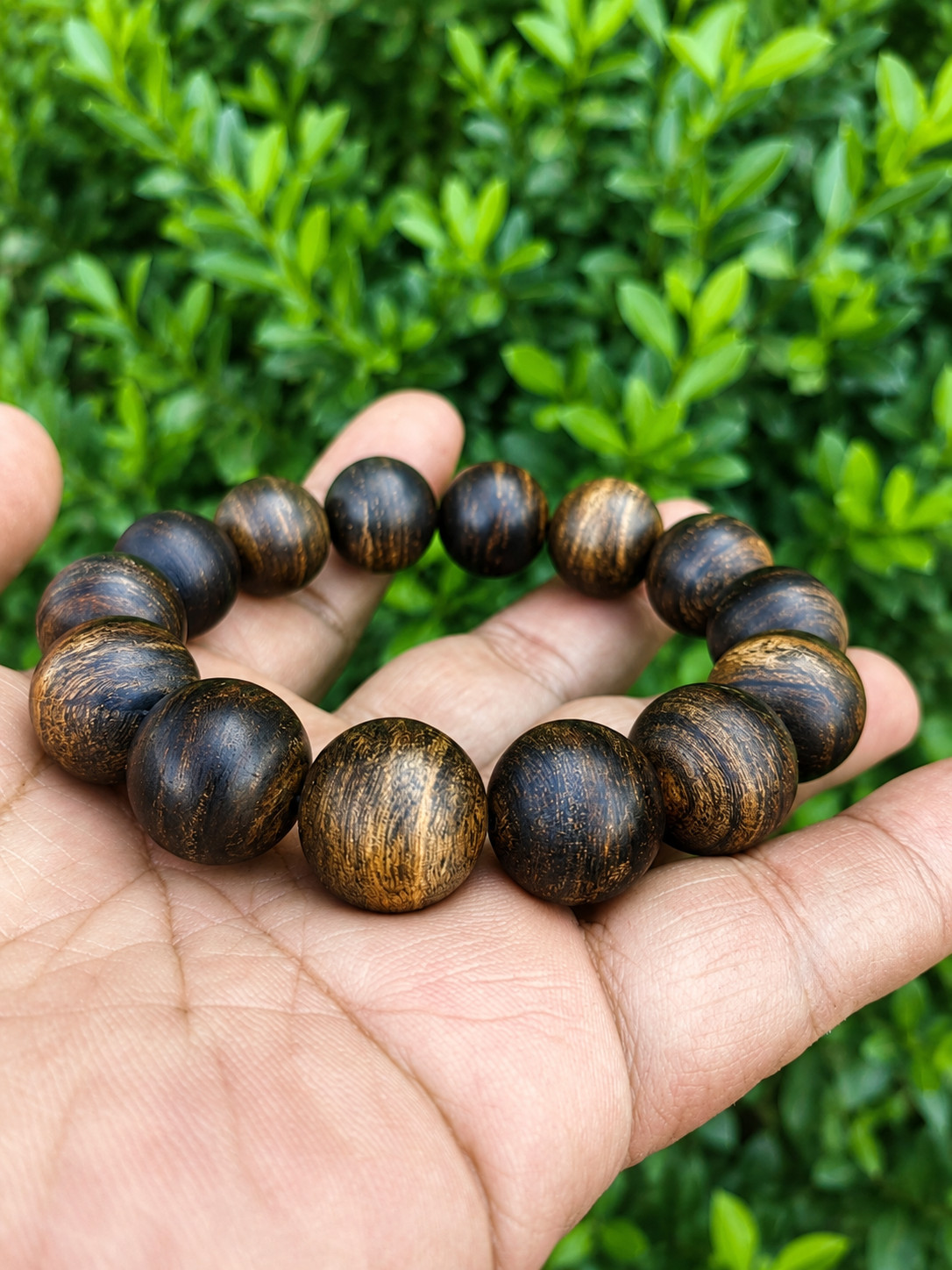 Genuine Kalimantan Malinau Sinking Agarwood Bracelet 16mm Natural Oud Wood