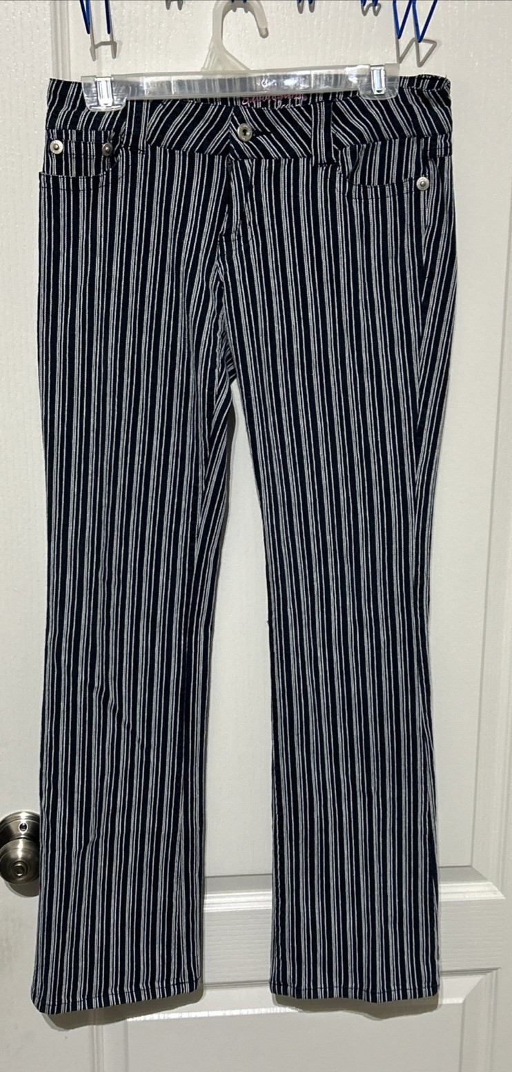 Vtg Bubblegum USA American Flavour Striped Pants Y2K Grunge Flare Size 7/8 Star