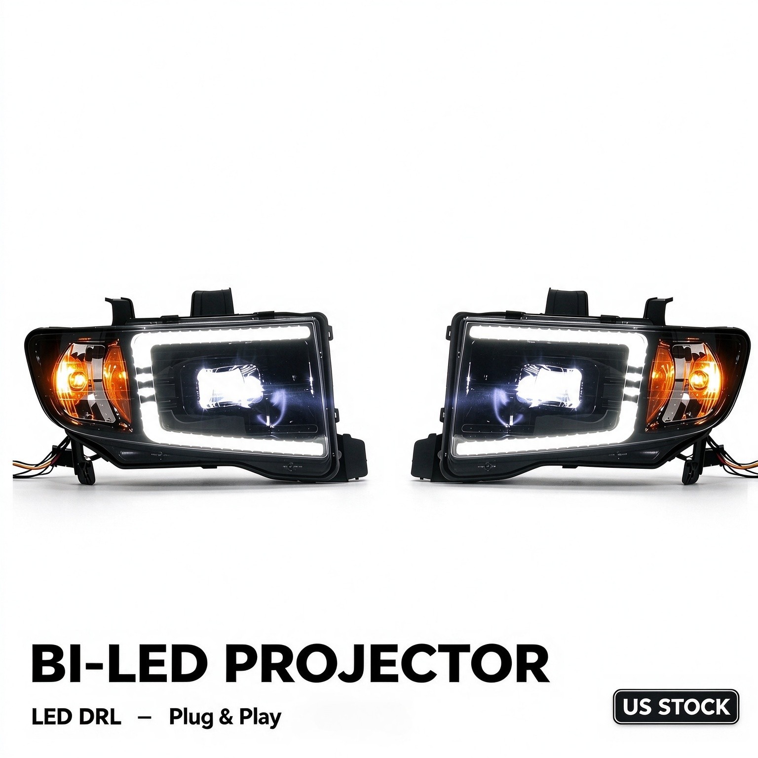 For 2006-2014 Honda Ridgeline Headlights Assembly BI-LED Projector LED DRL