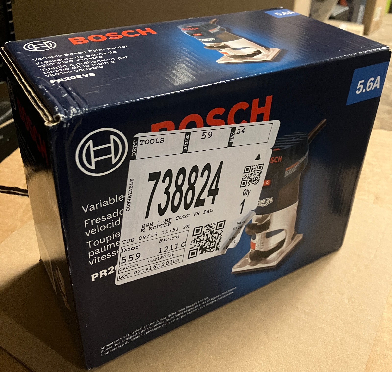 Bosch PR20EVS Colt 1 HP Variable Speed Palm Router 5.6 Amp Brand New In Box