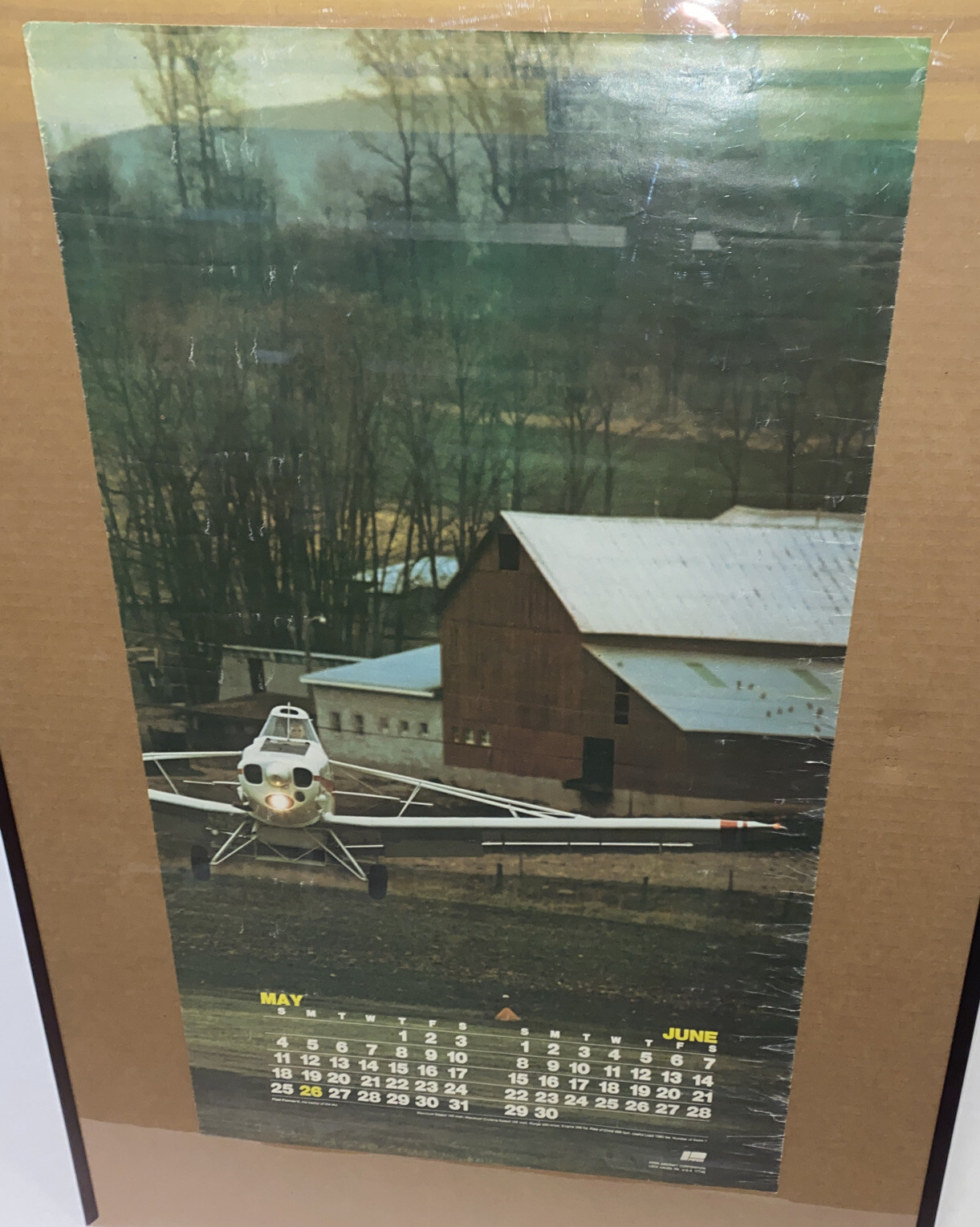 Vintage Piper Aircraft Promo Poster Calendar Pawnee D 28x16 Prop
