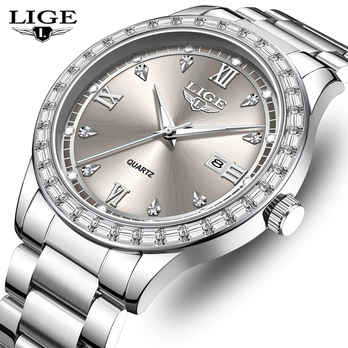 LIGE Men Watch Quartz Date Luminous 3ATM Waterproof Luxury Man Wristwatch Gift