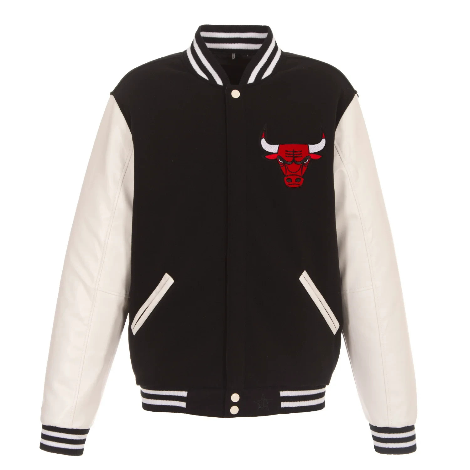 JH Design Reversible Chicago Bulls Varsity Jacket in 2 Colors