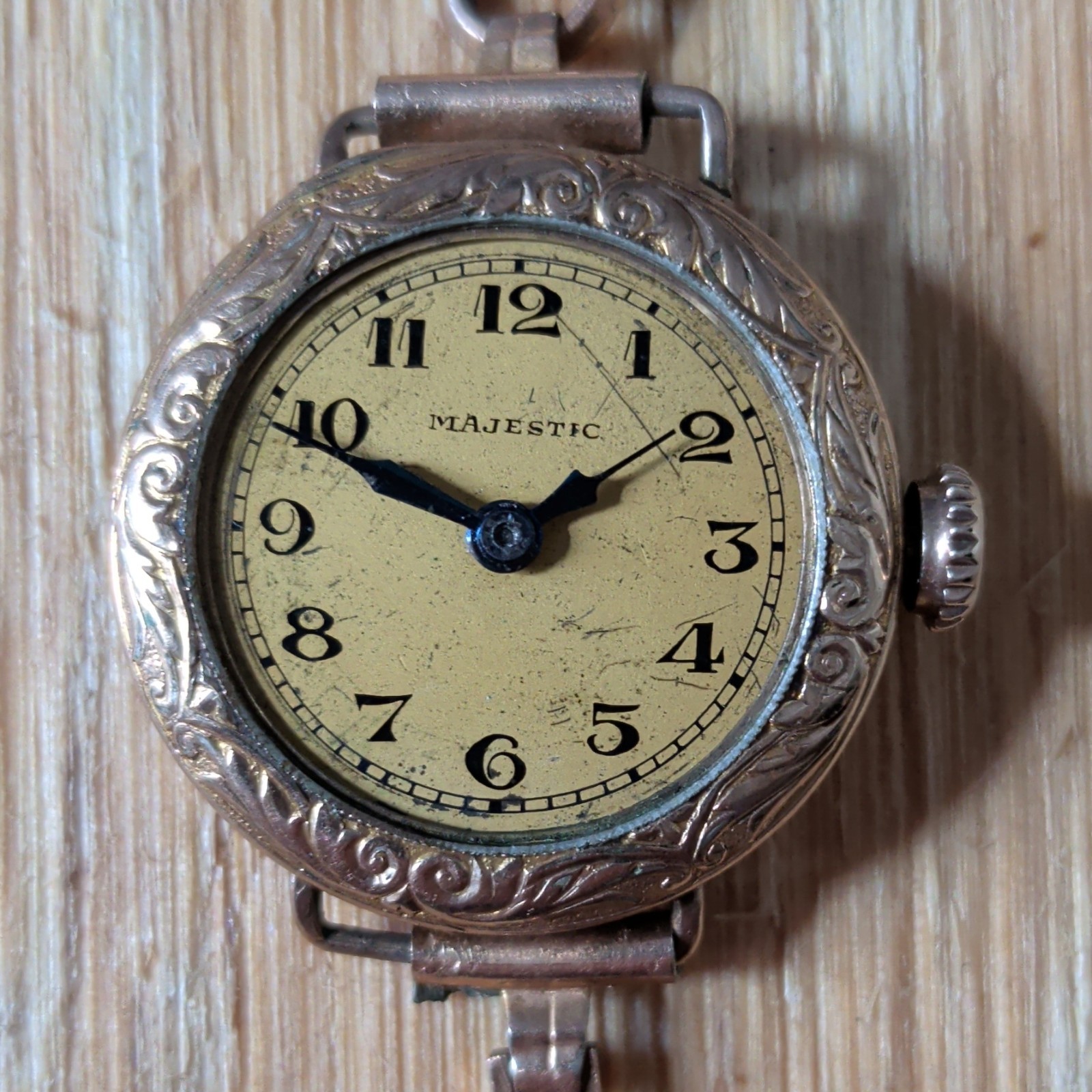 Vintage Majestic Swiss Mechanical Watch Wadsworth Gold Filled 12KGF Band Running