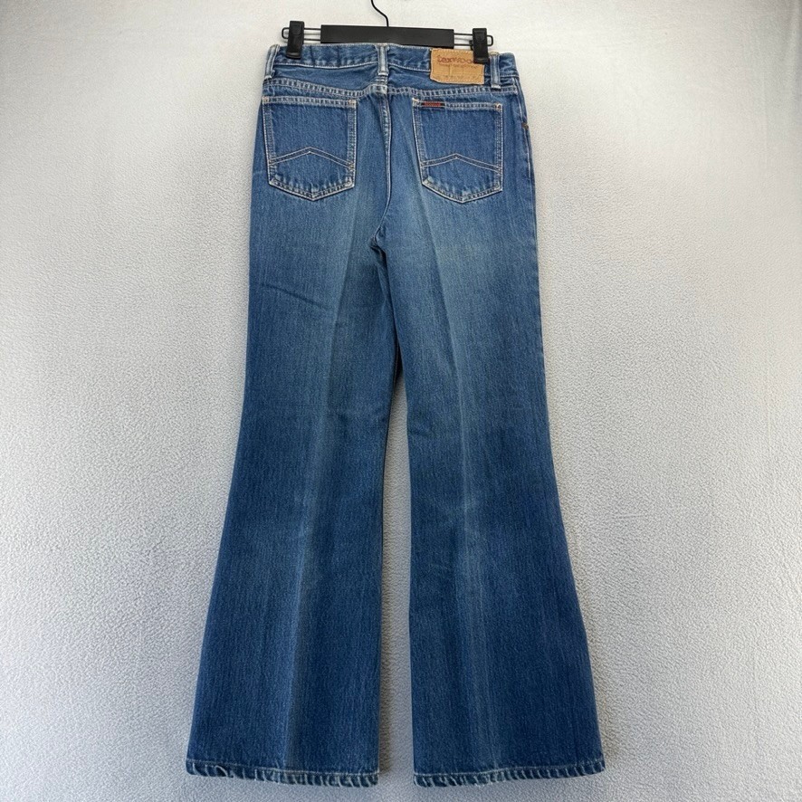 Vintage Texwood Jeans Men\'s FITS 27x27 Blue Flared Bell Bottom Wide Leg USA made