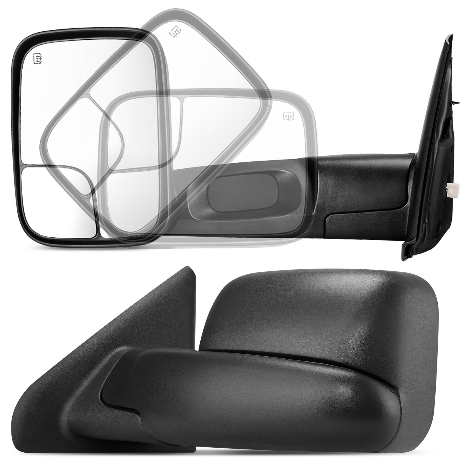 DWVO Towing Mirror Fit 02-08 Ram 1500, 03-09 Ram 2500 3500