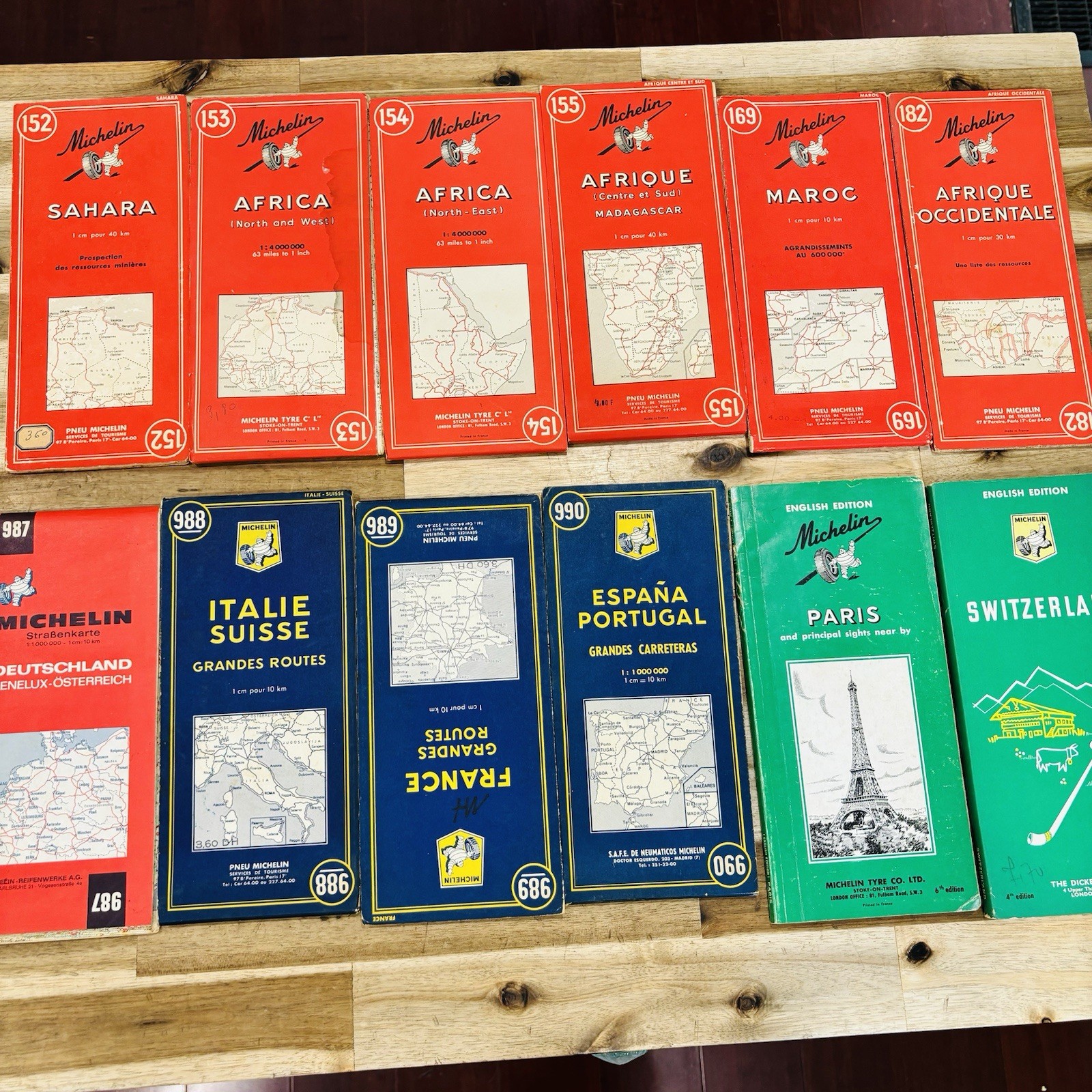 Lot of 12 Michelin Vintage 1960s Road Maps & Tourist Guides Europe Africa Paris Lot of 12 Michelin Vintage 1960s Road Maps & Tourist Guides Europe Africa Paris