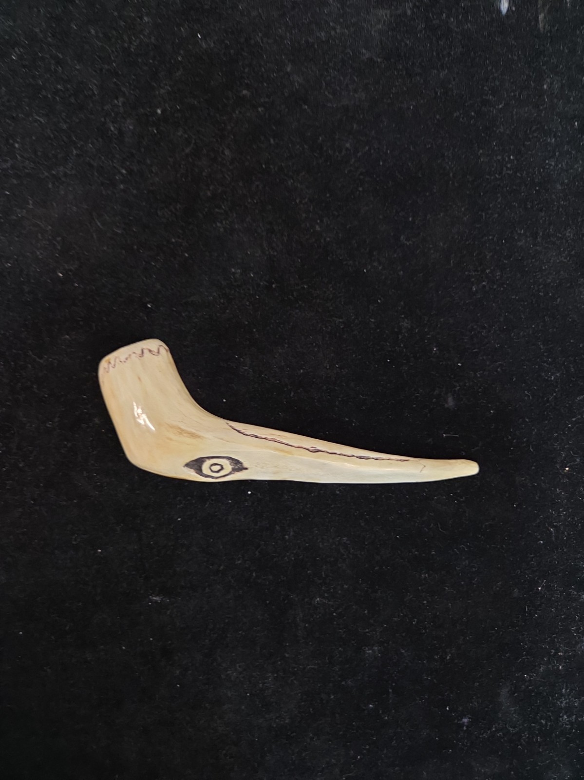 Vintage Handmade Bone Or Antler Native American Pipe