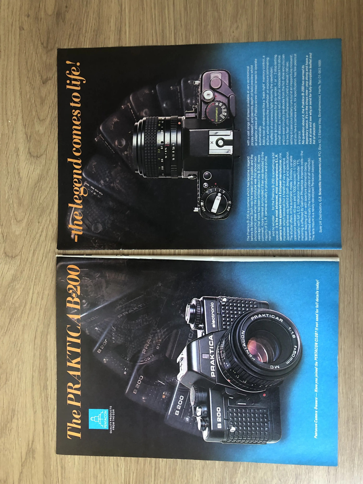 CAMS61 MAGAZINE ADVERT 11X16 PRAKTICA B-200 – THE LEGEND COMES TO LIFE