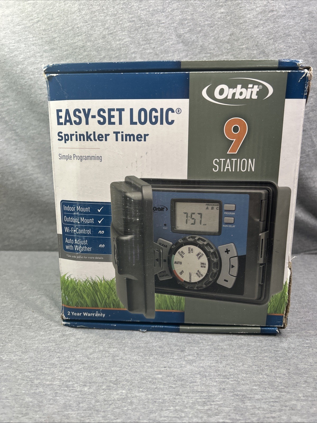 Orbit 9-Station Easy-Set Logic Sprinkler Timer Controller Model 27999 NO KEY