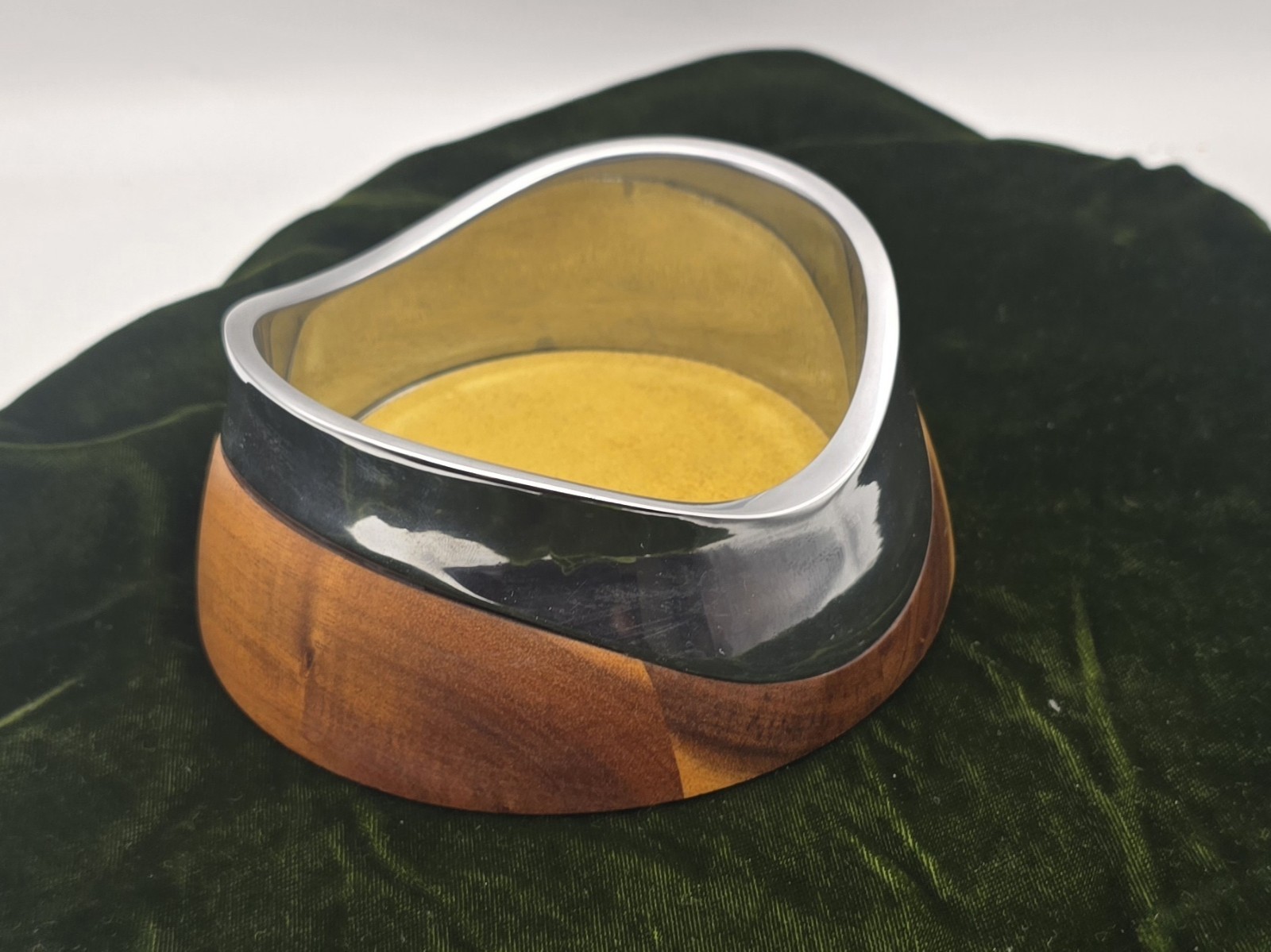 Vintage 2010 NAMBE Wine Coaster In Wood & Metal By Steve Cozzolino Vintage 2010 NAMBE Wine Coaster In Wood & Metal By Steve Cozzolino