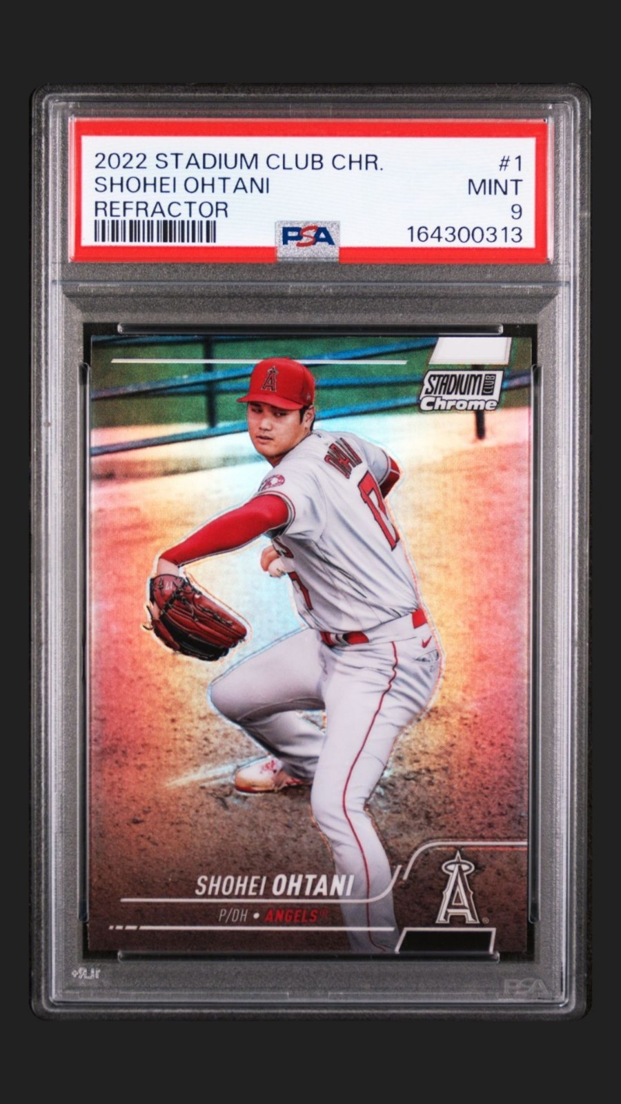 Topps 2022 Stadium Club Chrome Shohei Ohtani Refractor #1 PSA 9 Angels Topps 2022 Stadium Club Chrome Shohei Ohtani Refractor #1 PSA 9 Angels