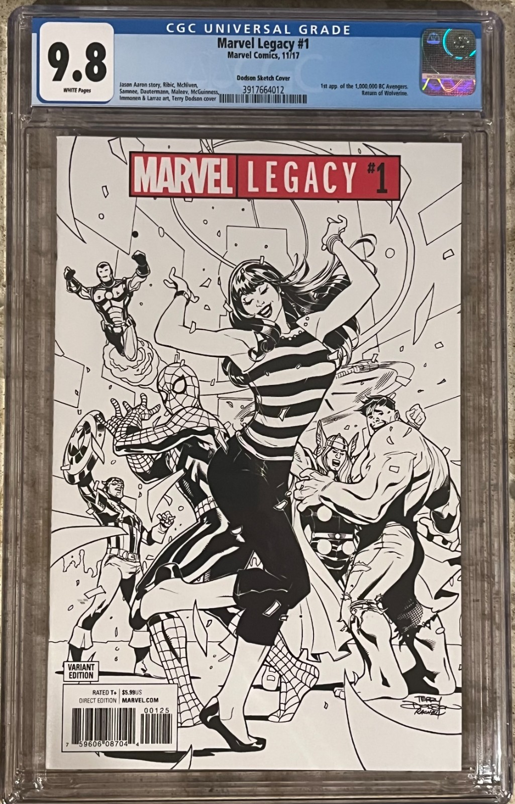 Marvel Legacy #1 Dodson Sketch Cover CGC 9.8 Marvel Comics 2017 Marvel Legacy #1 Dodson Sketch Cover CGC 9.8 Marvel Comics 2017