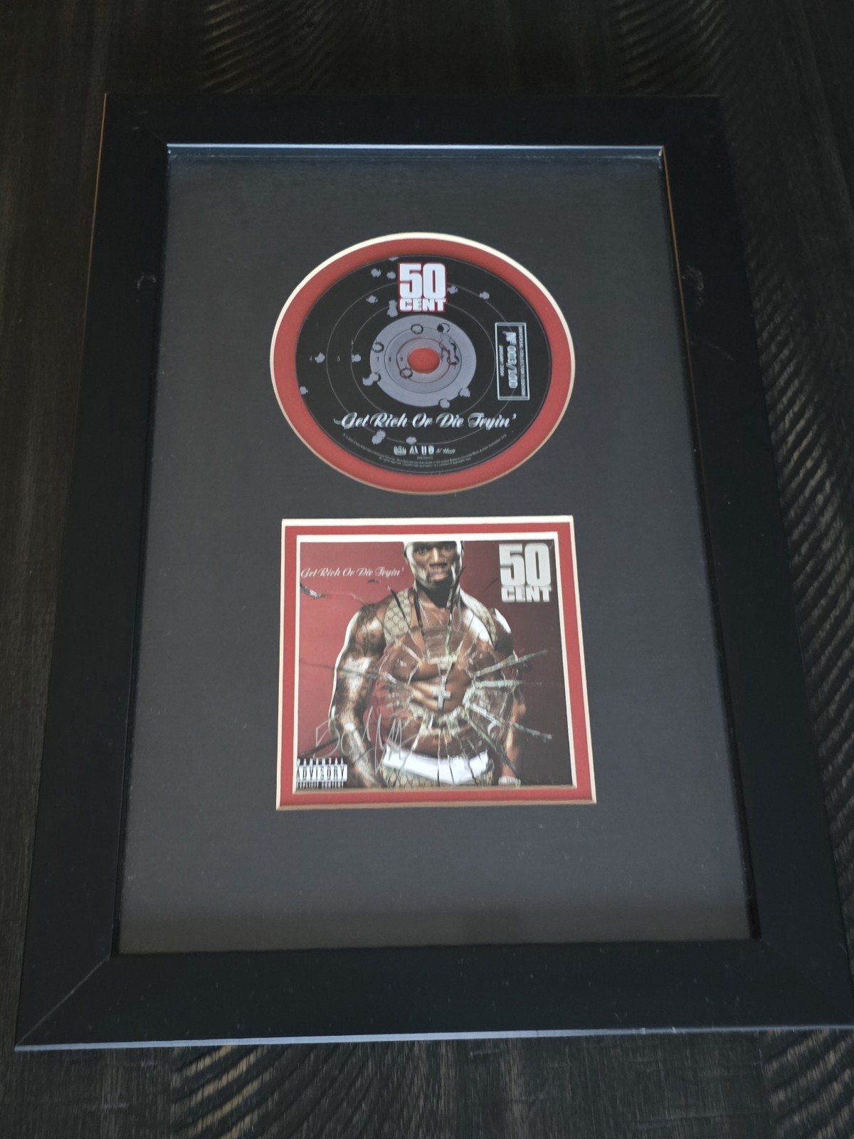 50 cent get rich or die tryin Signed CD Frame Authentic 03/100 Rare 50 cent get rich or die tryin Signed CD Frame Authentic 03/100 Rare
