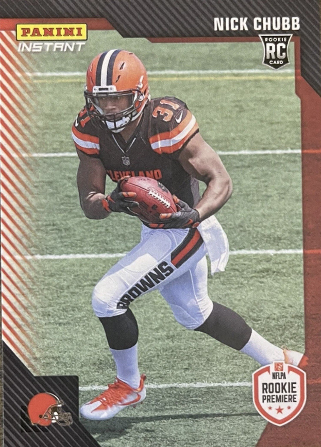 2018 Panini Instant Rookie Premiere NFL RPS NICK CHUBB Browns RC PR /229 2018 Panini Instant Rookie Premiere NFL RPS NICK CHUBB Browns RC PR /229
