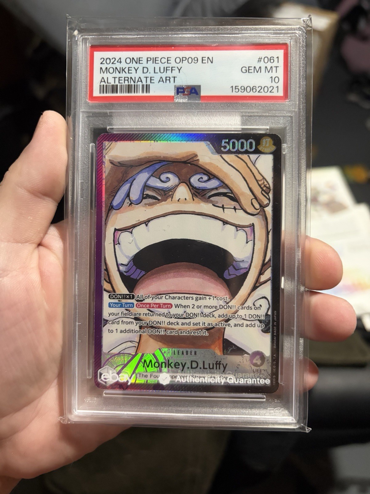 2024 One Piece MONKEY D. LUFFY #OP09-061 Alternate Art Leader English PSA 10 2024 One Piece MONKEY D. LUFFY #OP09-061 Alternate Art Leader English PSA 10