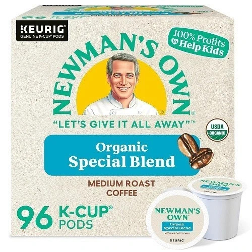 Newman\'s Own Organics Special Blend Coffee K-Cup Pods, Medium Roast, 96 Count