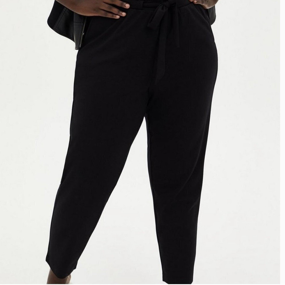 Torrid Black High Rise Tapered Pants Stretch Challis Plus Size 2X