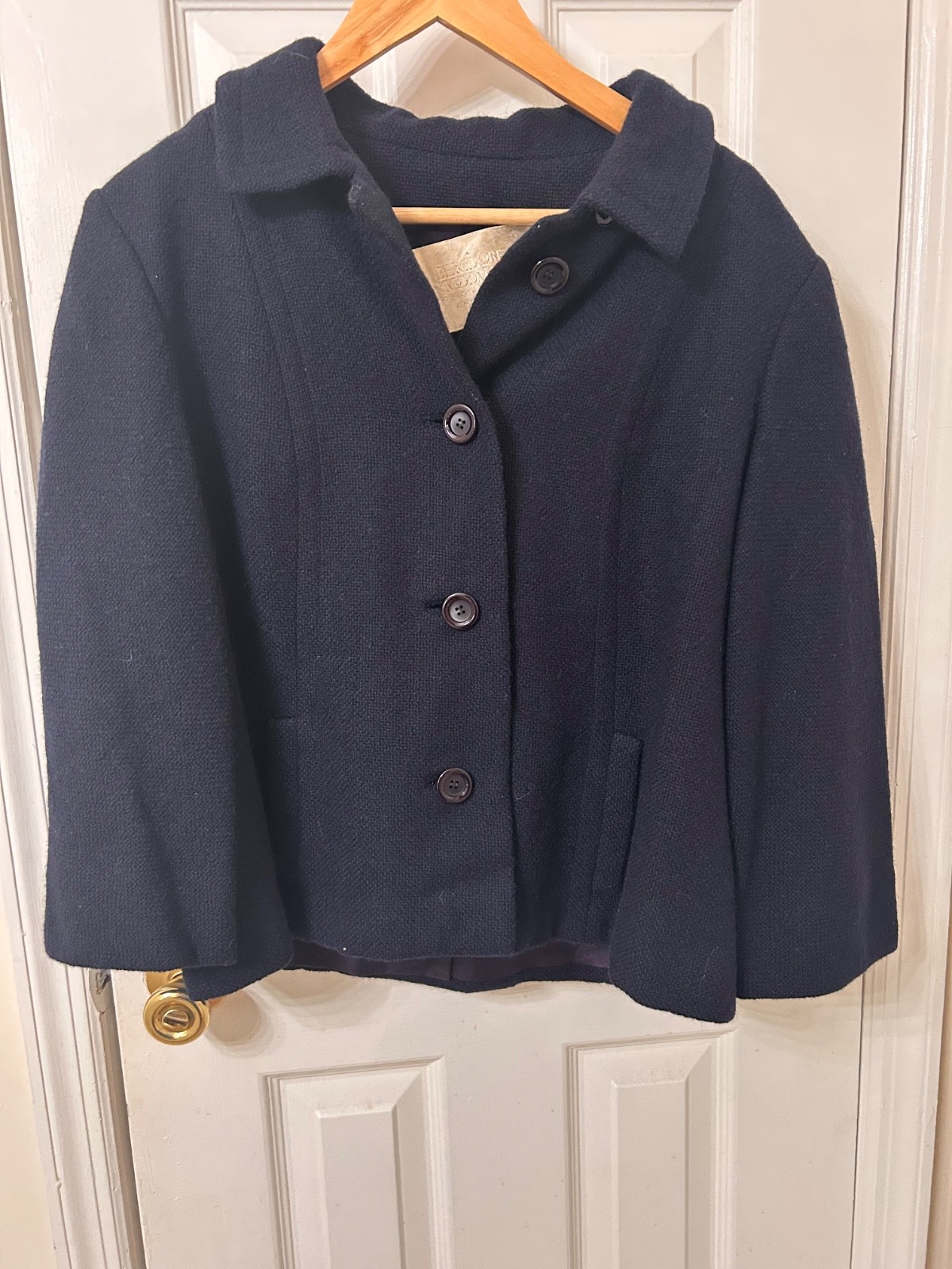 Bergdorf Goodman Vintage Union Made 1960s Jackie O style Navy Coat Good Cond Bergdorf Goodman Vintage Union Made 1960s Jackie O style Navy Coat Good Cond