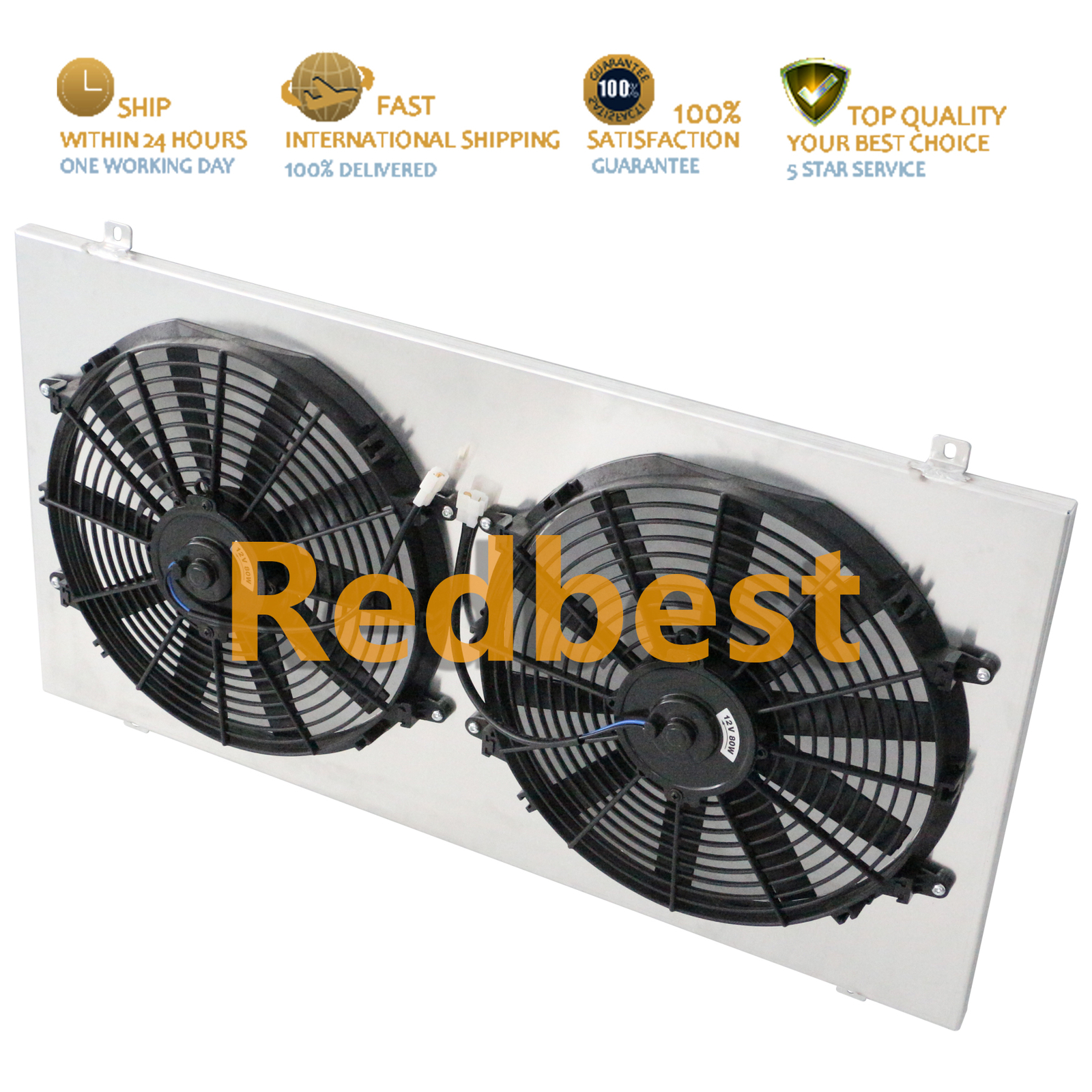 Aluminum Shroud+14\'\'Fan Fit 99-14 Chevy Silverado GMC Cadillac 4.8 5.3 6.0 6.2L Aluminum Shroud+14\'\'Fan Fit 99-14 Chevy Silverado GMC Cadillac 4.8 5.3 6.0 6.2L