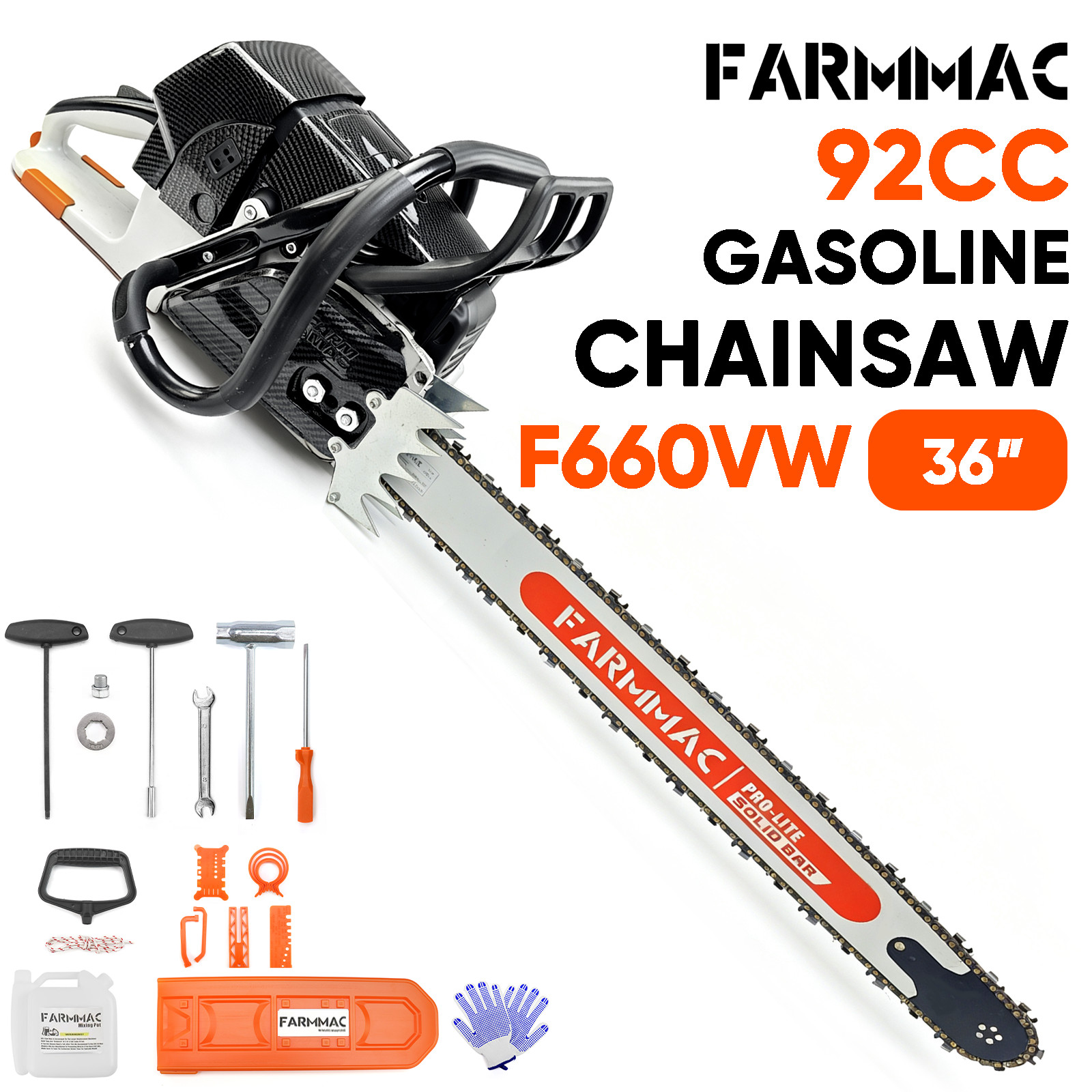 92cc Gas Chainsaw Power with 36 inch Bar Chain Compatible with MS660 G668 G660