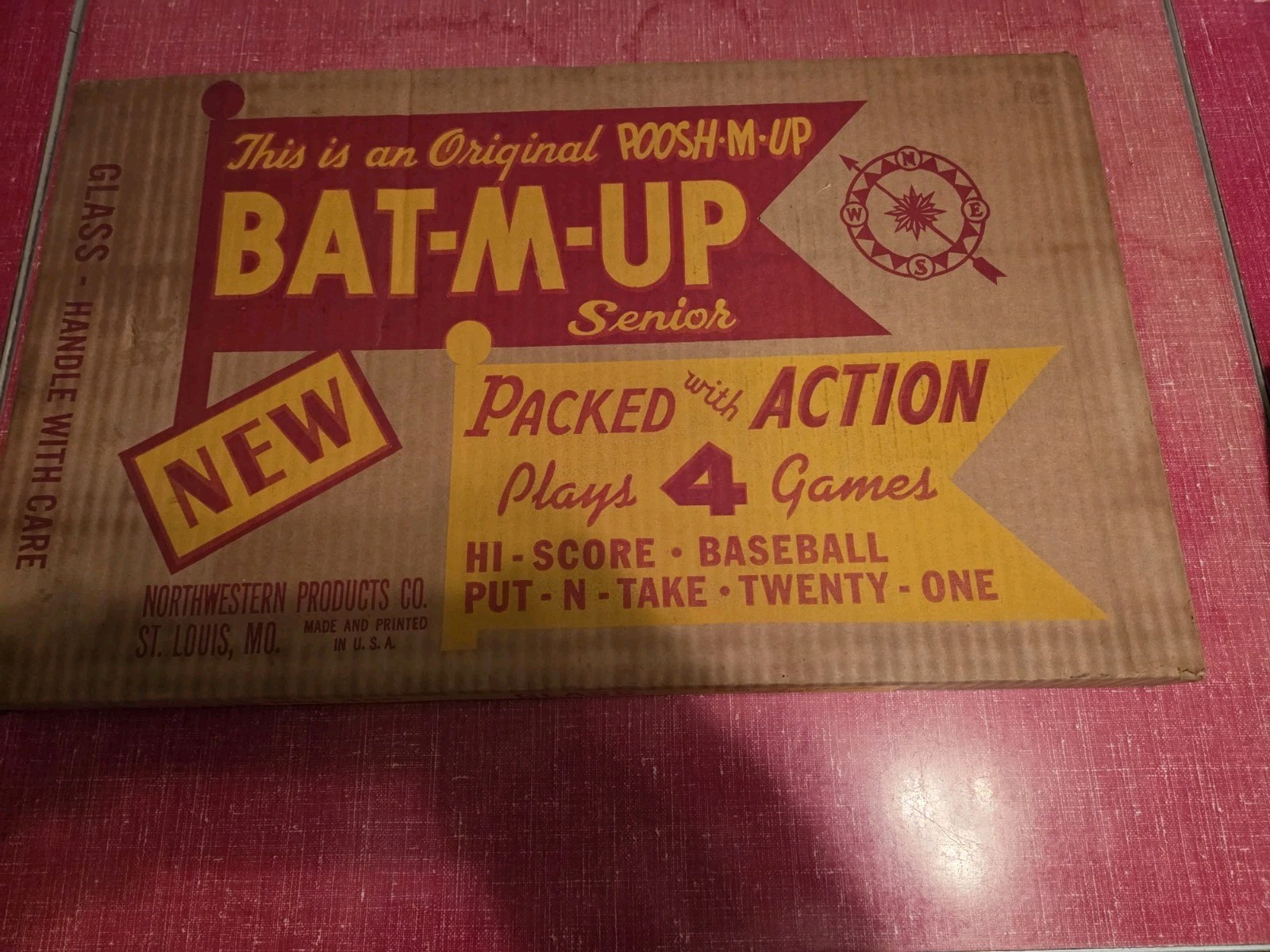 Vintage Poosh-m-up Bat-m-up Senior Game & Box excellent plus/near mint condition
