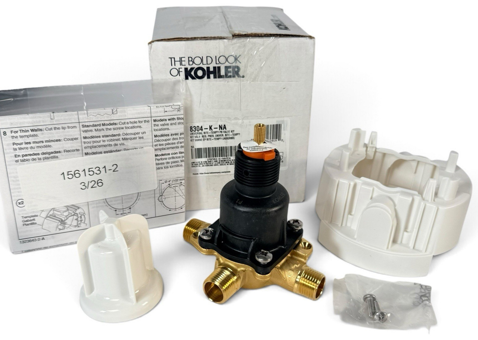 Kohler k-8304-K-NA Rite-Temp Pressure-Balancing Valve Body and Cartridge Kit