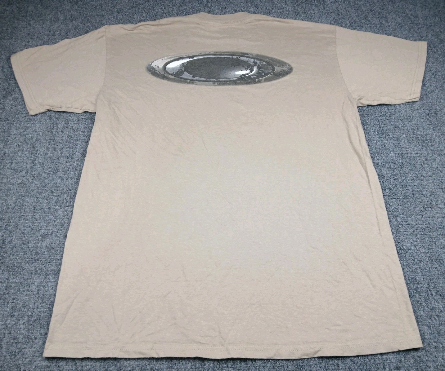 Vintage Oakley Software Tan Big Logo T Shirt Mens Size XL 90\'s Y2K Techwear