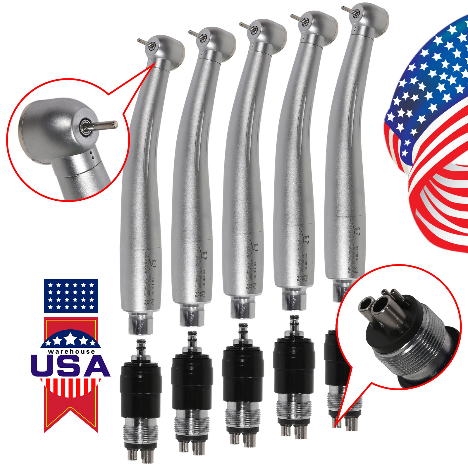 Yabangbang Dental High Speed Handpiece & 4-Hole Quick Coupler fit NSK KaV Style