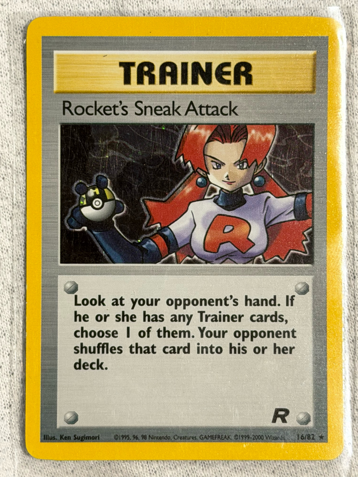 Rocket’s Sneak Attack 16/82 Team Rocket 2000 Holo Rare WOTC Pokémon Card
