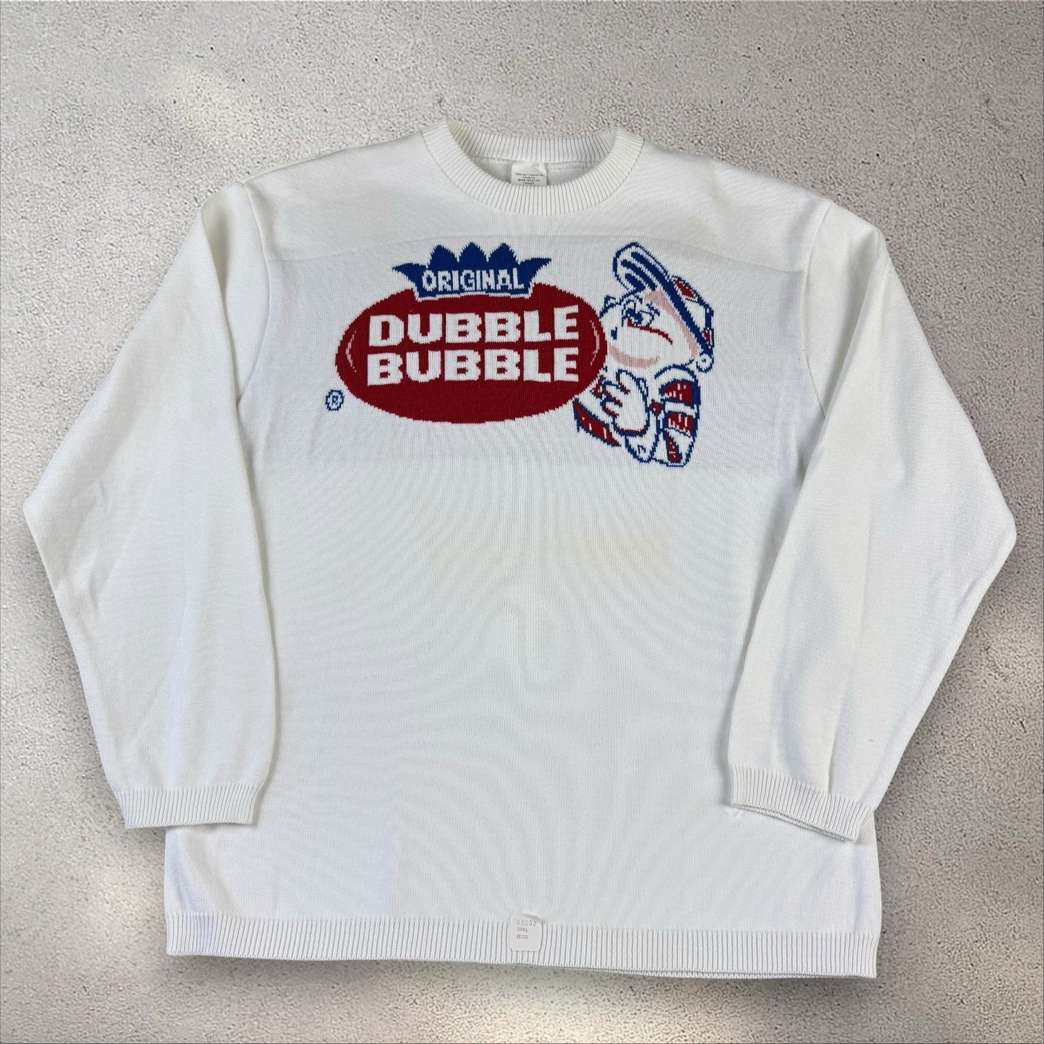 Vintage Dubble Bubble Chewing Gum Sweater Small Deadstock 80s 90s Graphic Knit