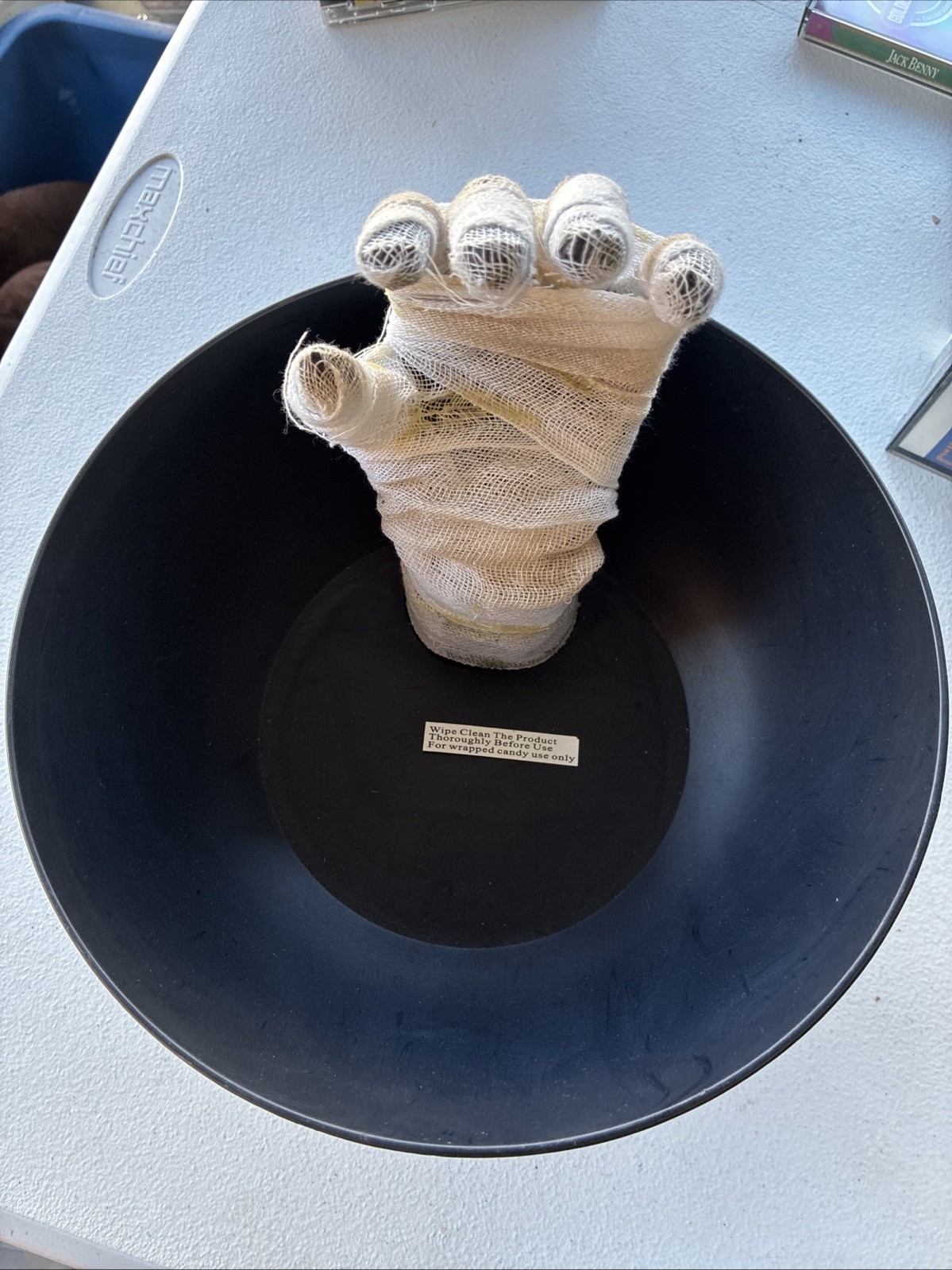 Gemmy Animated Mummy Hand Candy Bowl Halloween Motion Activated Prop TESTED