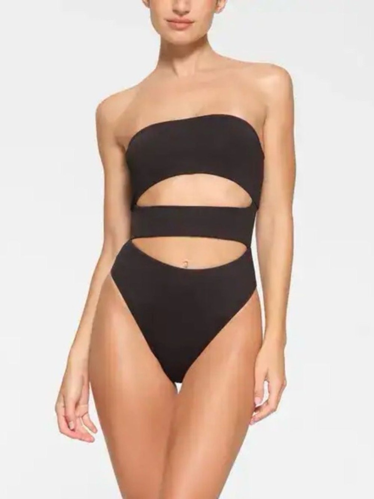 Skims Strapless Black Cutout Monokini Skims Strapless Black Cutout Monokini