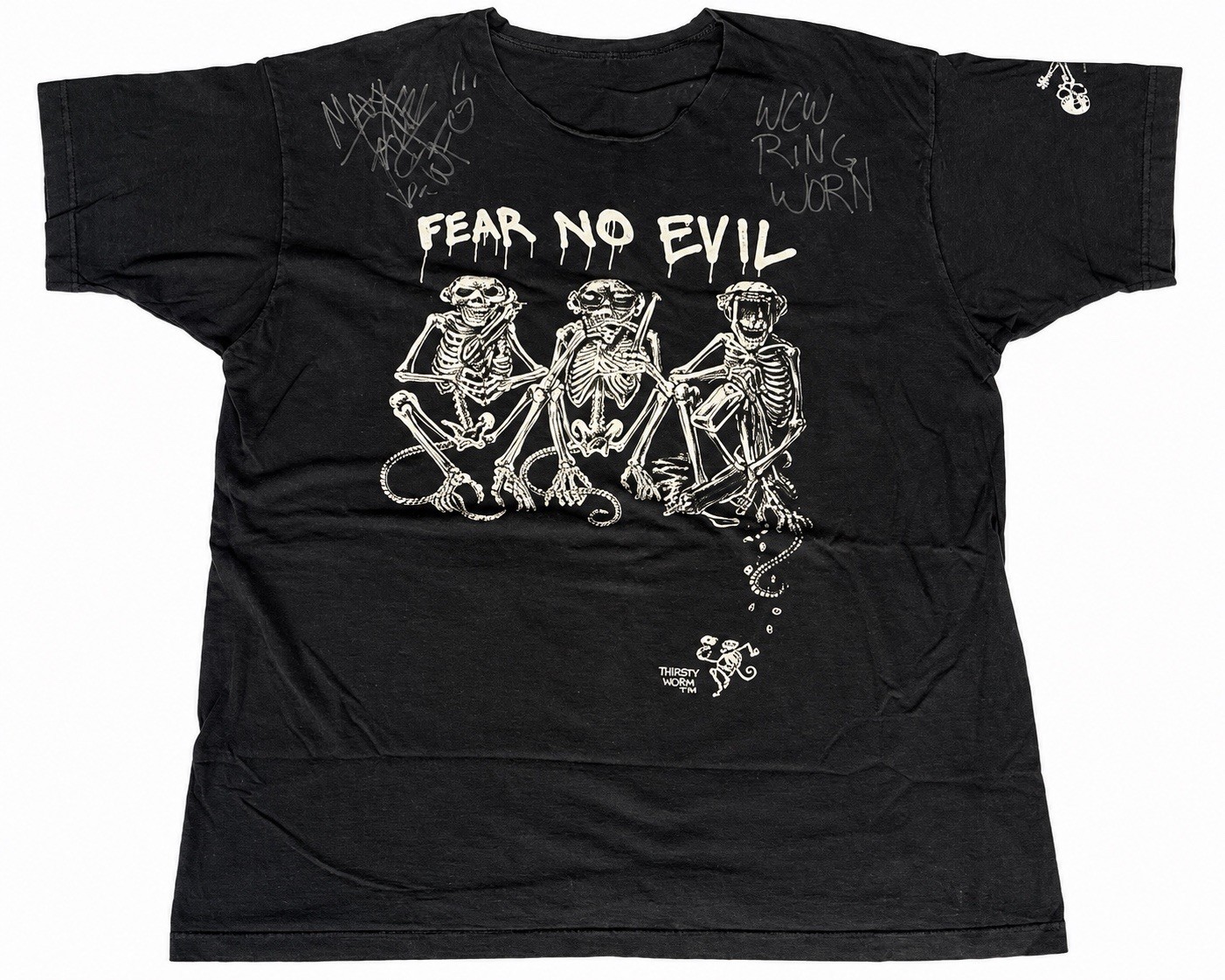 Original WCW Maxx Payne SIGNED Ring Worn “FEAR NO EVIL” Event Used Shirt W PROOF Original WCW Maxx Payne SIGNED Ring Worn “FEAR NO EVIL” Event Used Shirt W PROOF