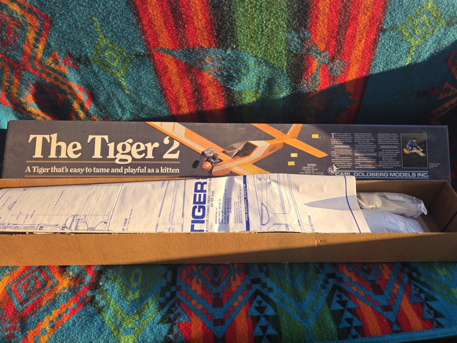 Carl Goldberg THE TIGER 2 Radio Control Balsa Model Airplane Kit: New Carl Goldberg THE TIGER 2 Radio Control Balsa Model Airplane Kit: New