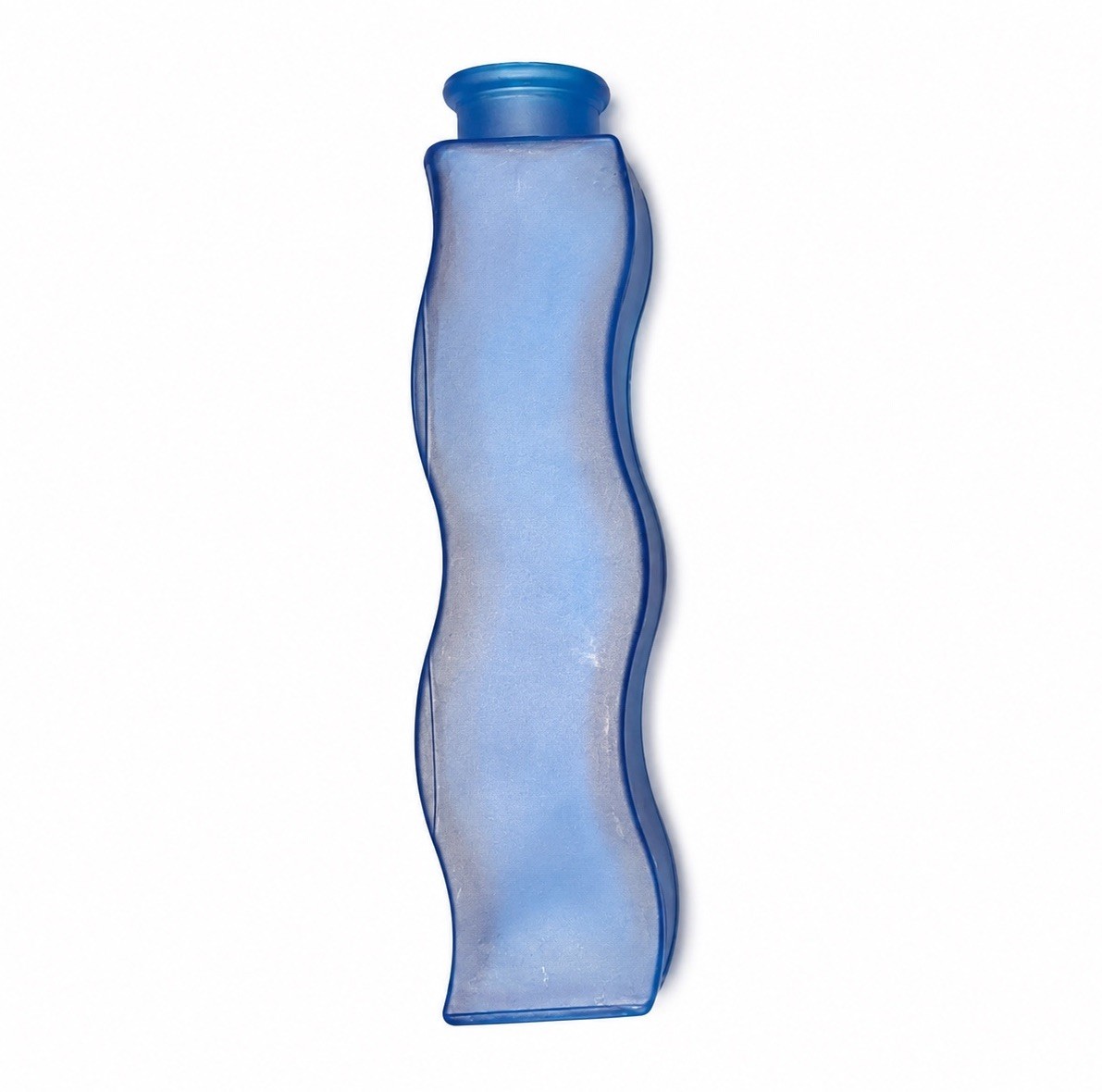Vintage Frosted Blue Wavy Glass Vase | Sculptural Art Glass Decor Vintage Frosted Blue Wavy Glass Vase | Sculptural Art Glass Decor