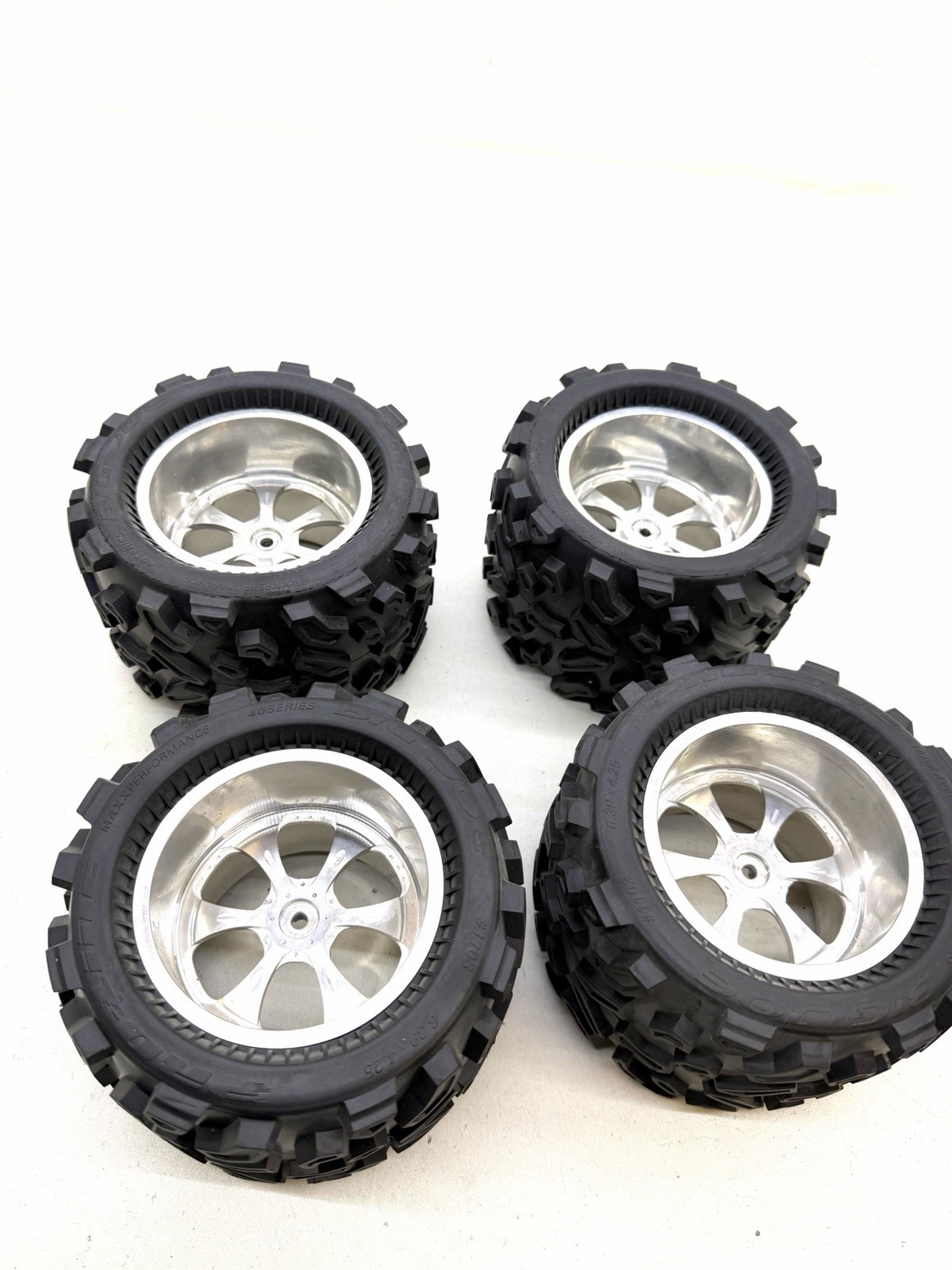 Proline Big Joe #1103 Mounted Tmaxx Billet Aluminum Wheels 1/8 1/10 Ultra Rare Proline Big Joe #1103 Mounted Tmaxx Billet Aluminum Wheels 1/8 1/10 Ultra Rare