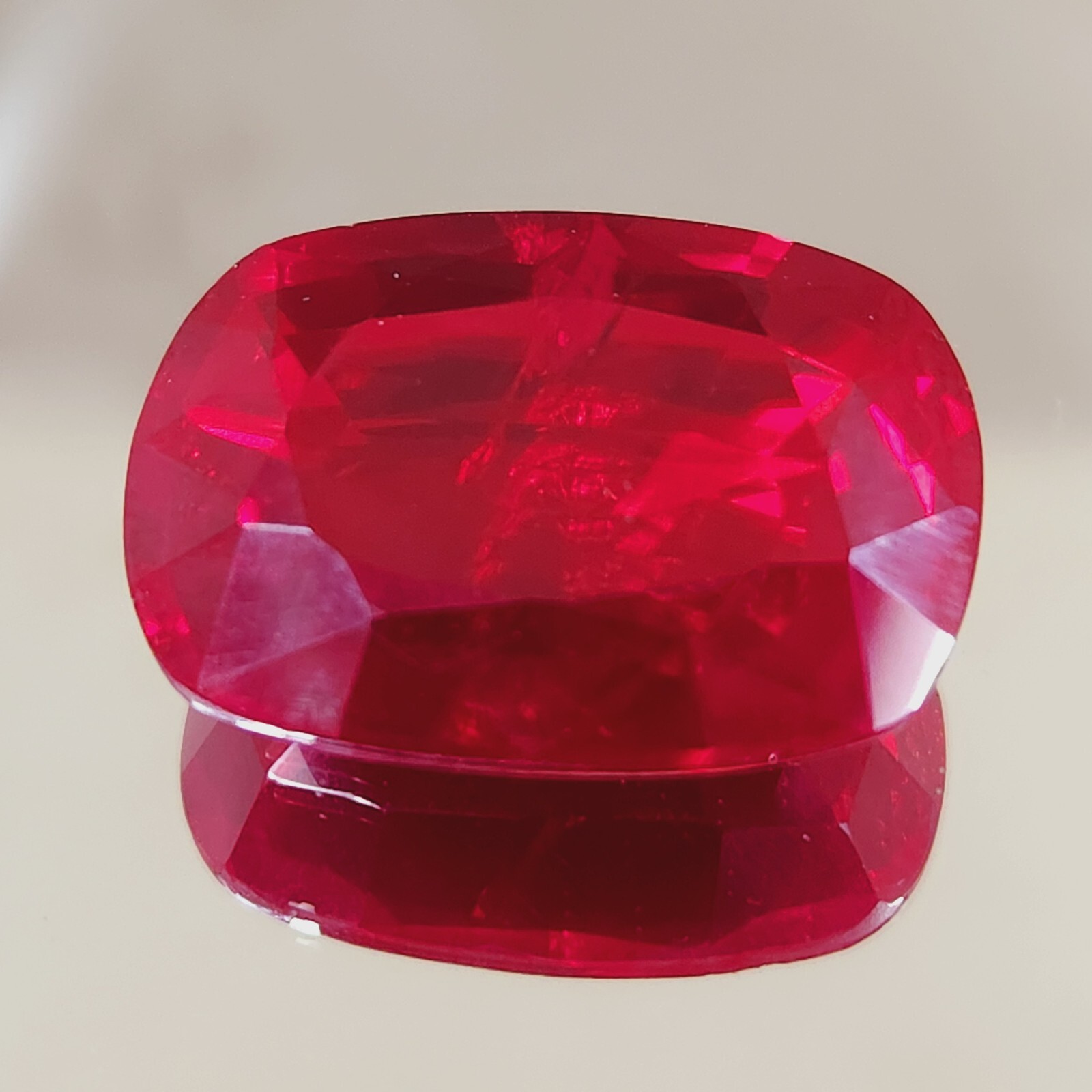 AAA Flawless 62.40 Cts Heated Ceylon Red Ruby  Cushion Cut Loose Gemstone US 83