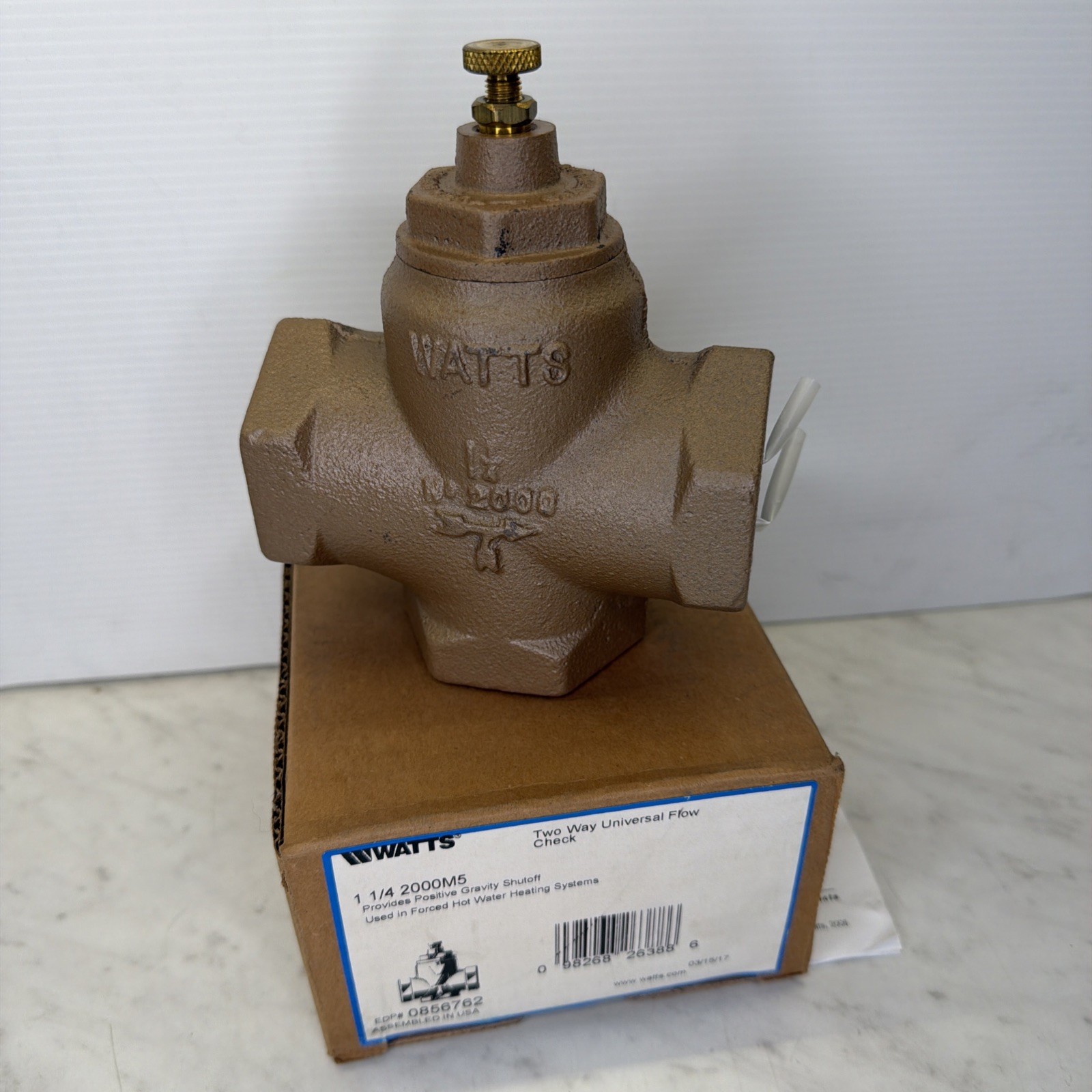 WATTS 1 1/4 2000-M5 Iron Body Two-Way Universal Flow Check Valve Part 0856762 WATTS 1 1/4 2000-M5 Iron Body Two-Way Universal Flow Check Valve Part 0856762