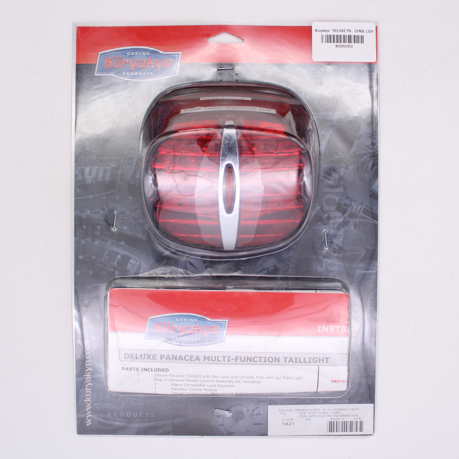 Kuryakyn Deluxe Panacea Taillight, Red Without License Light Part Number - 5421