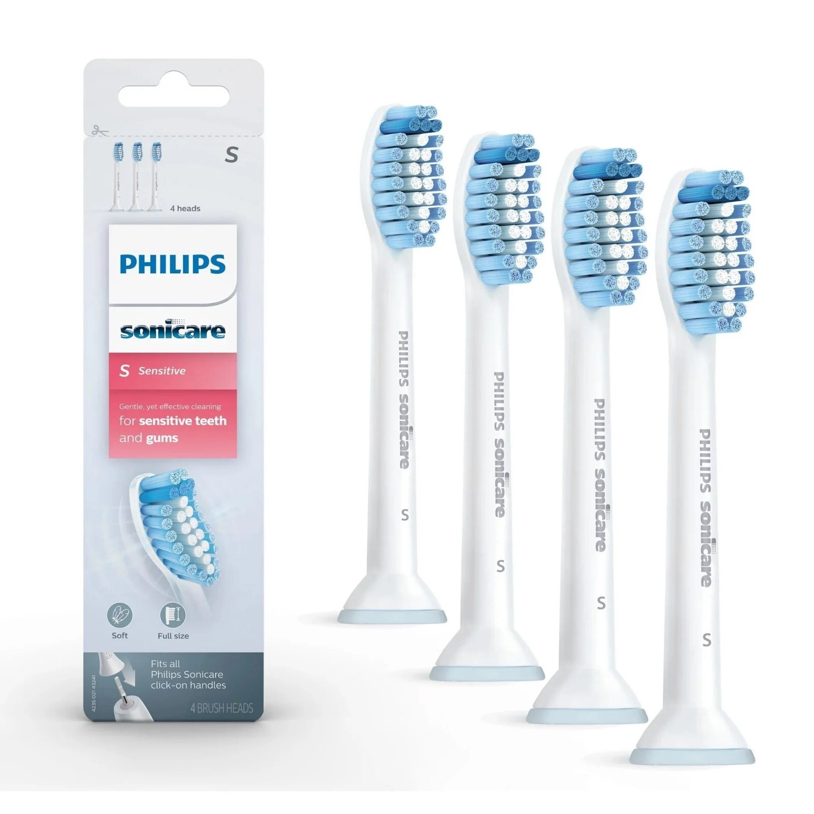4 Pack of White Sensitive Replacement Toothbrush Heads For Philips Sonicare 4 Pack of White Sensitive Replacement Toothbrush Heads For Philips Sonicare