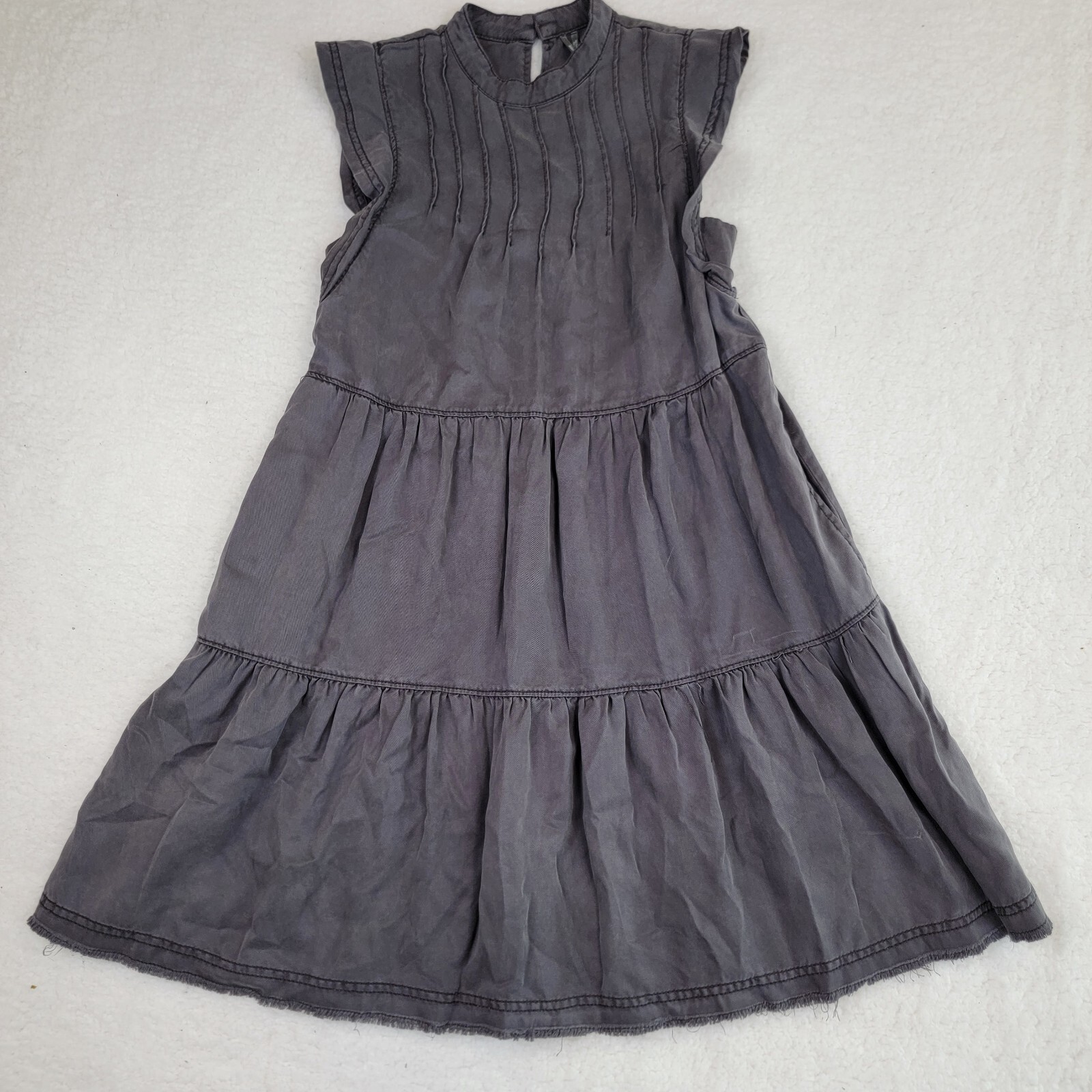 Anthropologie Women\'s Size XS Washed Gray Jenee Tiered Tunic Dress Anthropologie Women\'s Size XS Washed Gray Jenee Tiered Tunic Dress